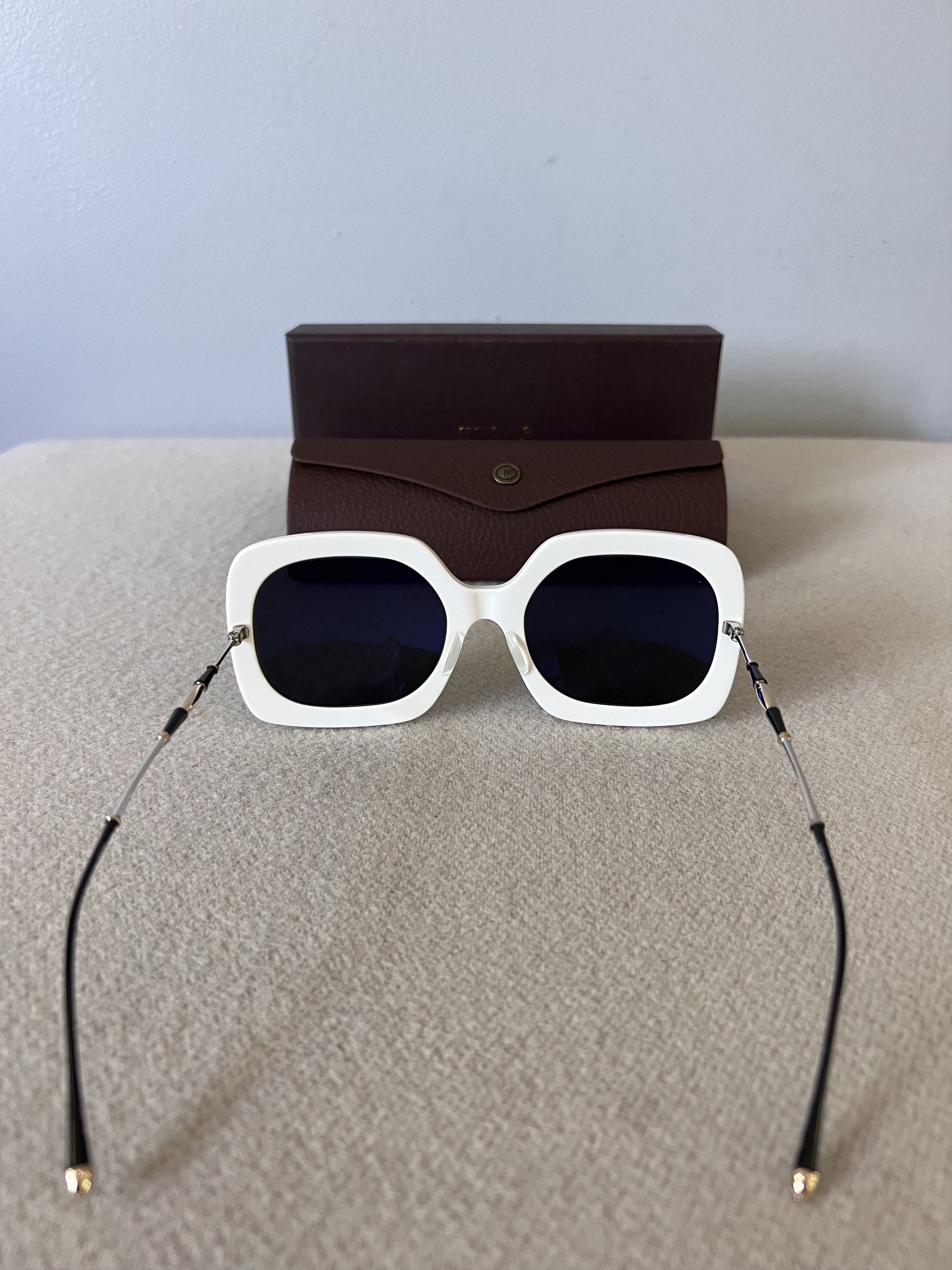Matsuda Matsuda M2035 Sqaure Sunglasses in Black White Size ONE SIZE - 5 Thumbnail
