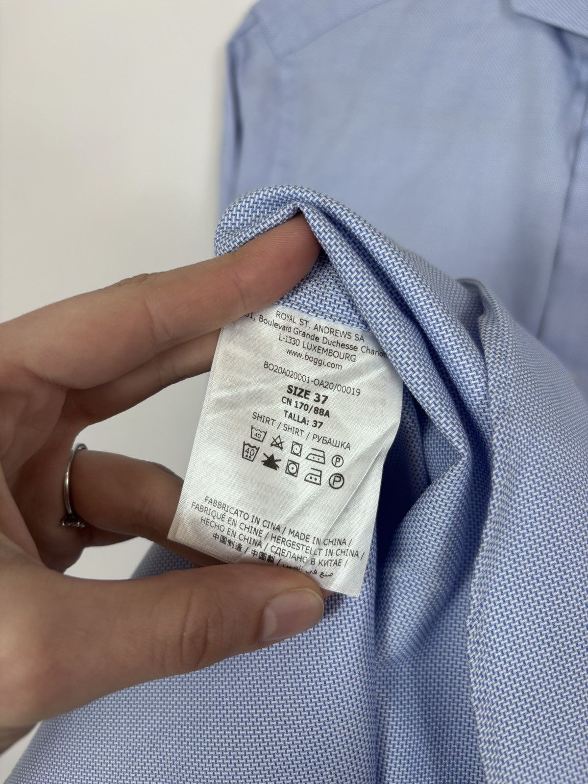 Boggi Boggi Milano Men’s Slim Fit Royal Oxford Button Up Shirt Size US S / EU 44-46 / 1 - 13 Thumbnail