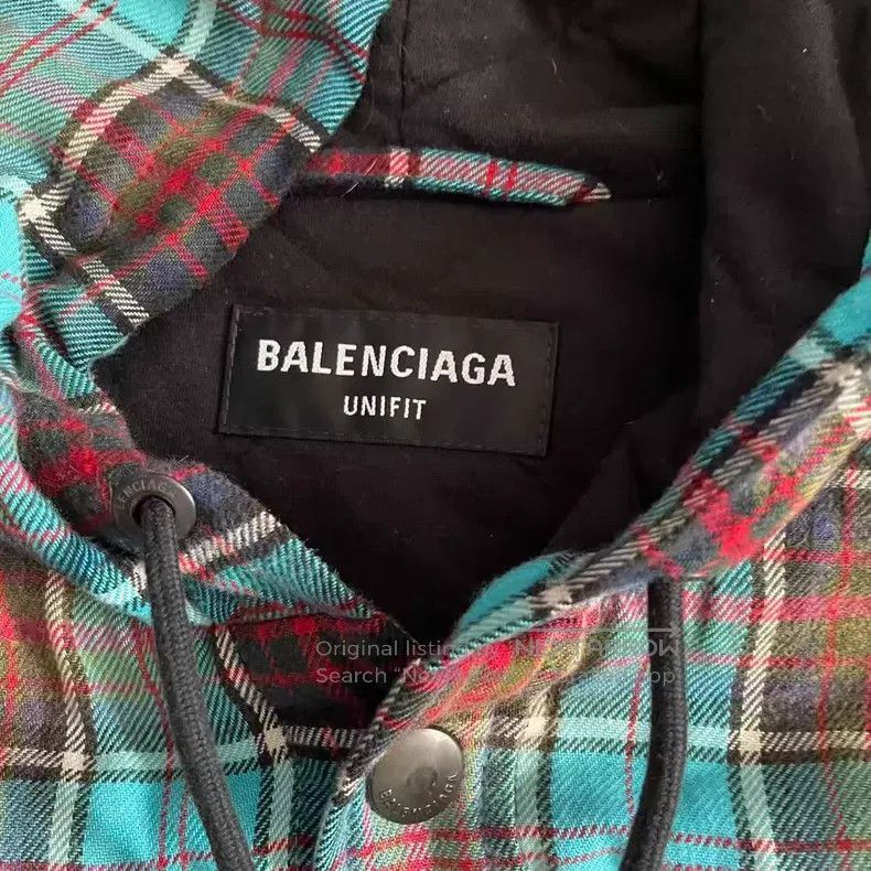 Balenciaga Balenciaga Gradient Plaid Drawstring Single Breasted Hoode Size US S / EU 44-46 / 1 - 3 Thumbnail