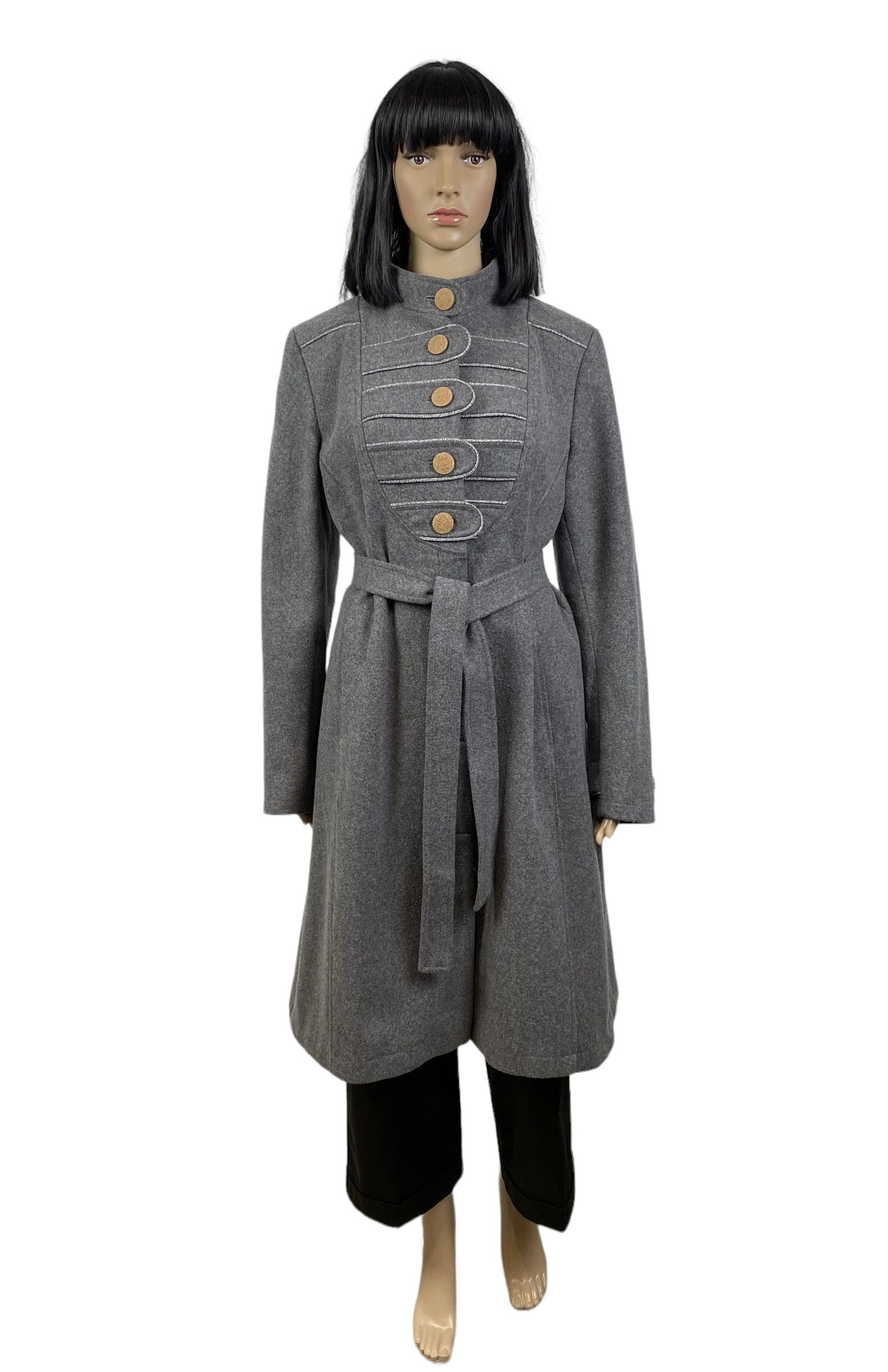Designer Stella Nova Wool-Cashmere Belted Coat size 42 Size M / US 6-8 / IT 42-44 - 2 Thumbnail