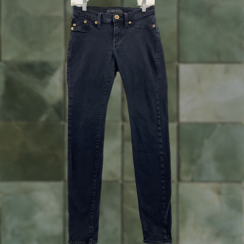 Vintage VINTAGE Rock & Republic Jeans Womens 6 Blue Kashmere Skinny Stretch Dark Blue Denim 80s 90s Slim Womens 6 Jeans Size 28" / US 6 / IT 42 - 1 Thumbnail