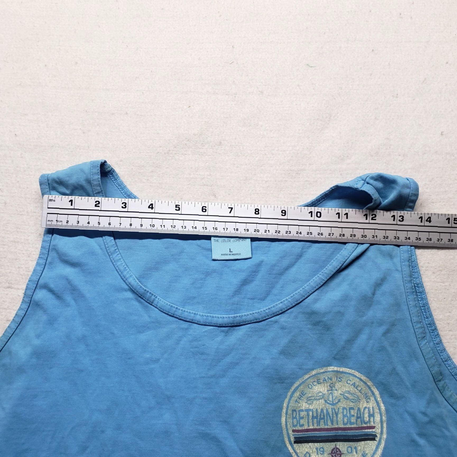 Vintage Bethany Beach Delaware DE Blue Tank Top Tee T-Shirt Adult Men's Size L Large Shirt Mens Blue Beach Graphic Tee 90s Size US L / EU 52-54 / 3 - 4 Thumbnail