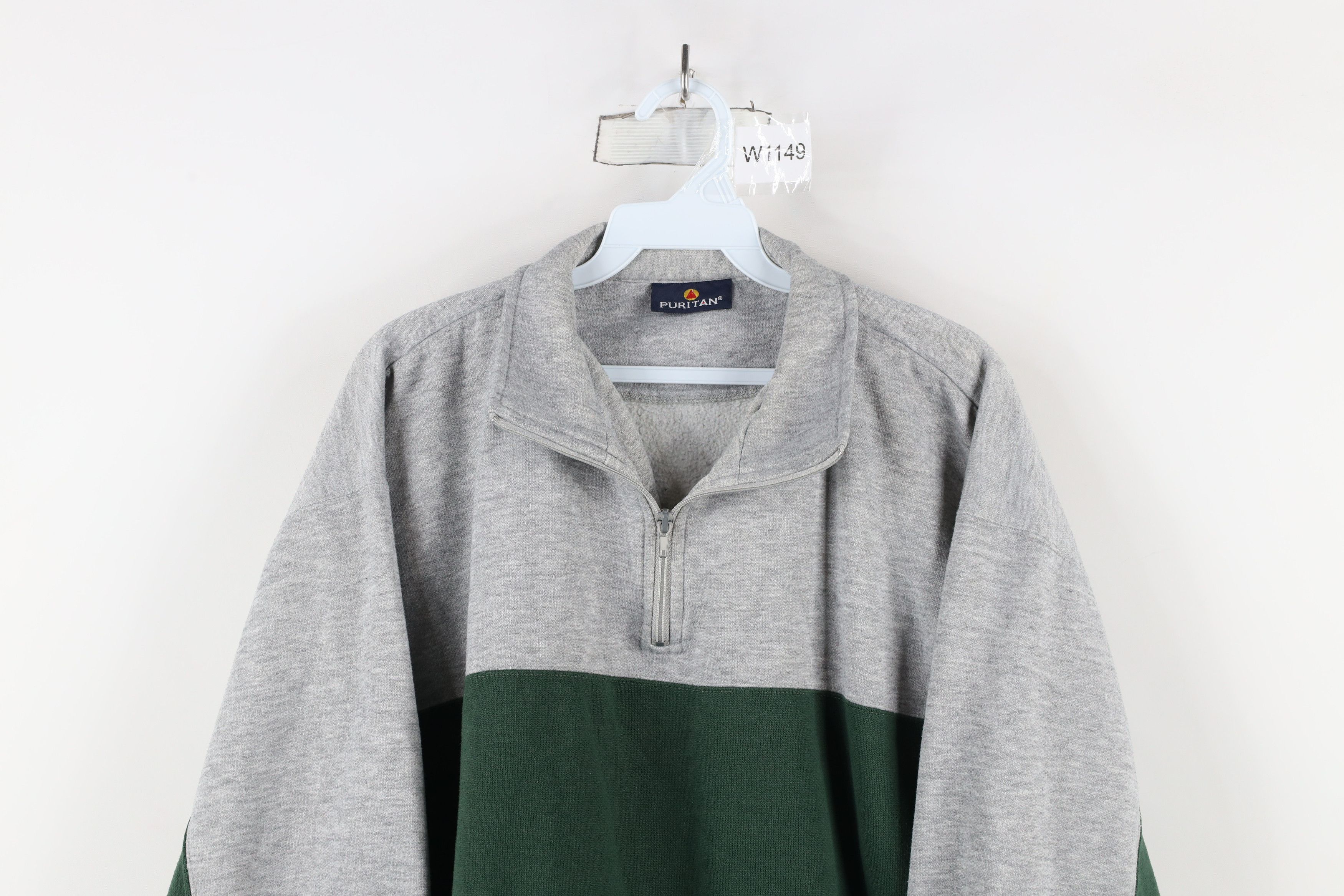Vintage Vintage 90s Streetwear Block Half Zip Pullover Sweatshirt Size US XXL / EU 58 / 5 - 2 Thumbnail