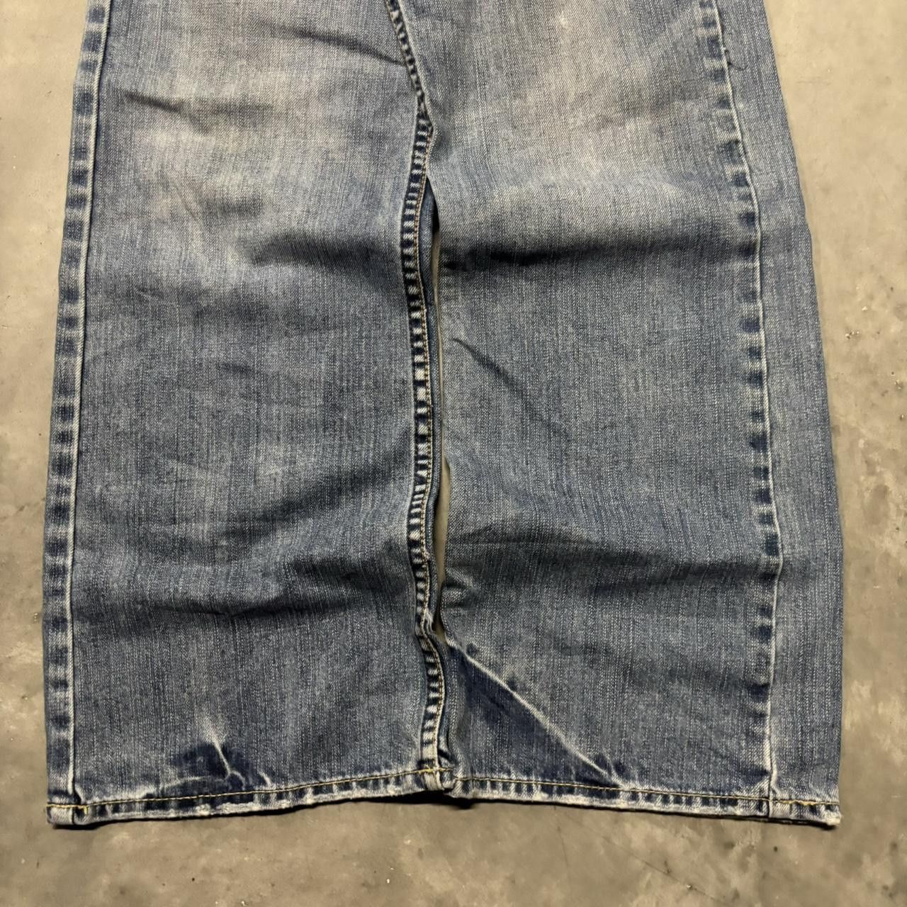 Japanese Brand × Vintage Crazy Vintage Y2K/2000s Grunge Faded Medium Wash Bootcut Denim Jeans! Size US 29 - 6 Thumbnail