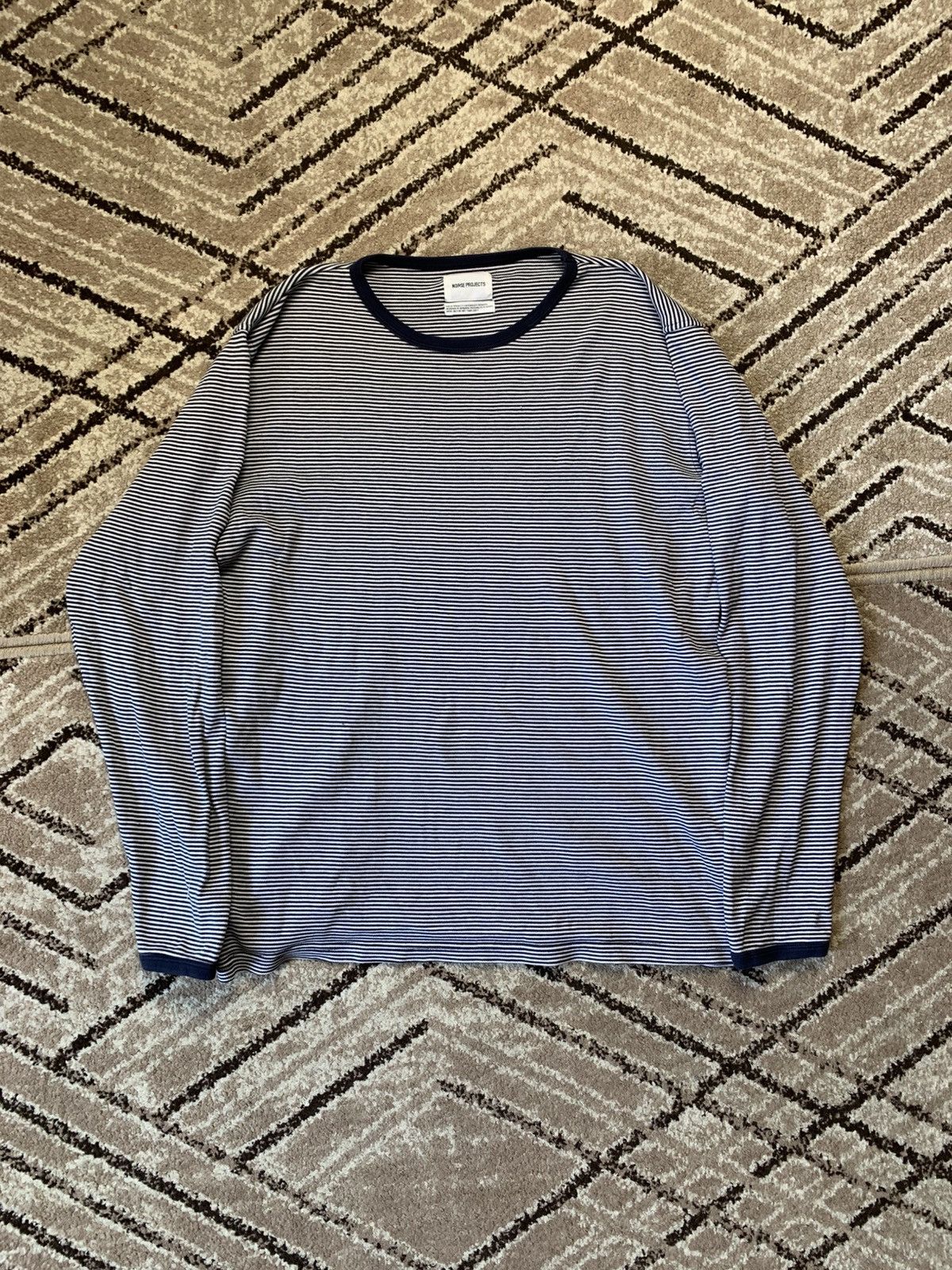 Norse Projects × Vintage Vintage Norse Project Basic Longsleeve Striped Streetwear Size US L / EU 52-54 / 3 - 1 Thumbnail