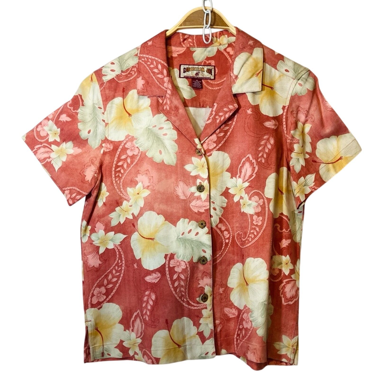 Other Caribbean Joe Tropical Floral Button Up Blouse Top Size M / US 6-8 / IT 42-44 - 1 Thumbnail