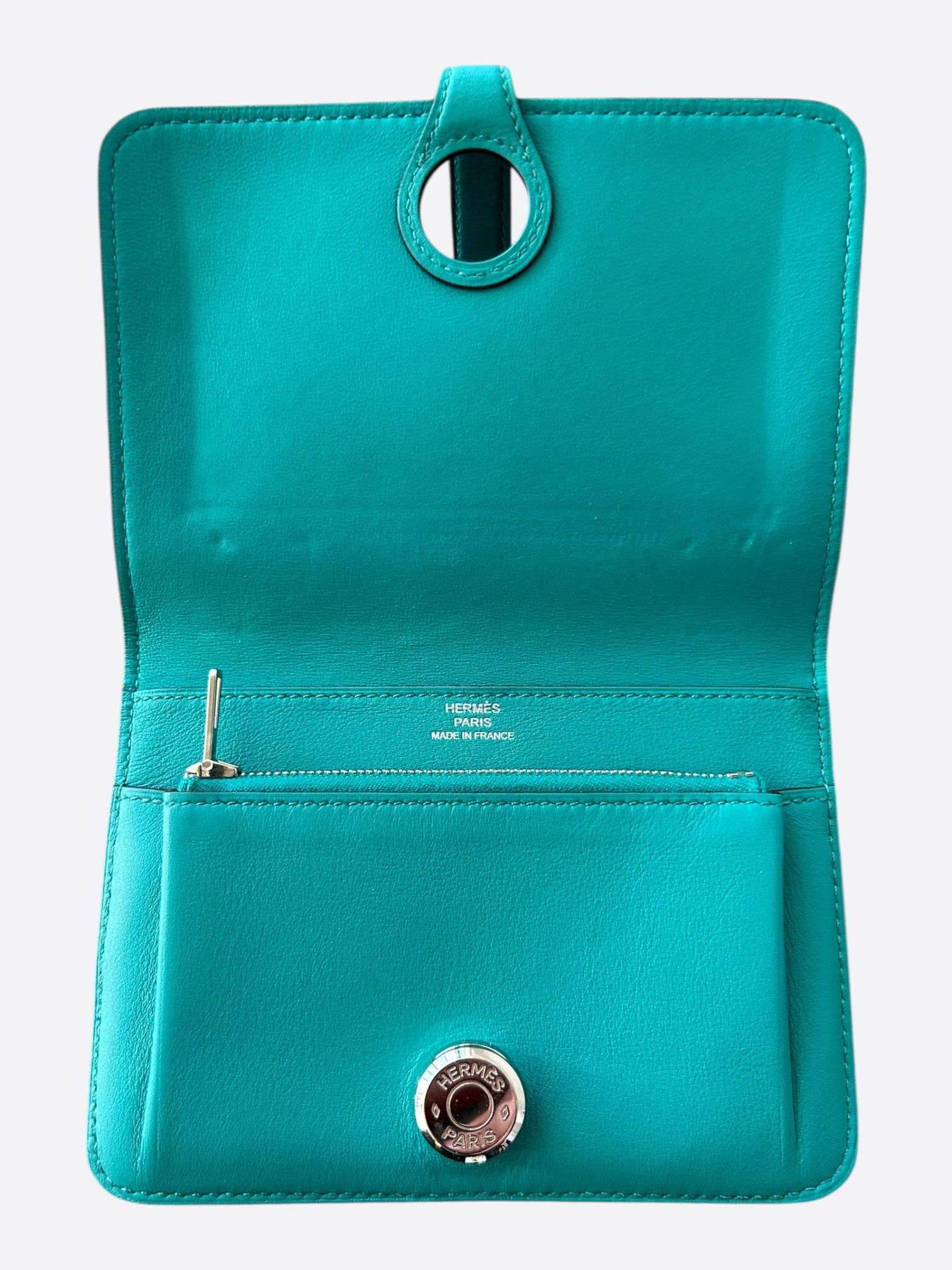 Hermes Hermes Blue Swift & Palladium Hardware Compact Dogon Wallet Size ONE SIZE - 3 Thumbnail