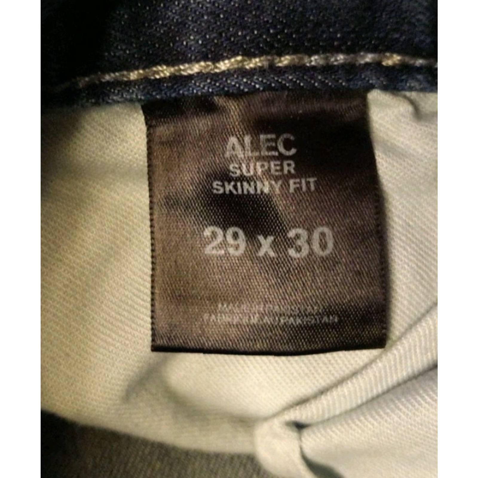 Express Express Alec Jeans Mens 29x30 Blue Cotton Denim Skinny 5-Pocket Zipper Button Size US 29 - 6 Thumbnail