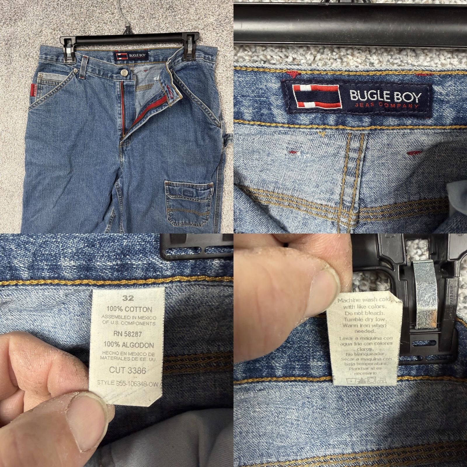 Bugle Boy VINTAGE Bugle Boy Jeans Shorts Cargo Workwear 90s Grunge 31 Blue Denim Mens Short Bodys? Size US 31 - 8 Thumbnail