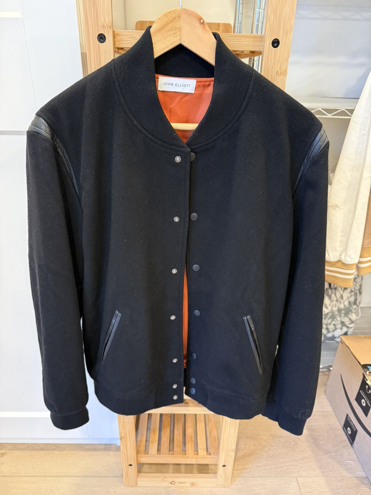 John Elliott John Elliott - Black Varsity Jacket Size US L / EU 52-54 / 3 - 1 Thumbnail