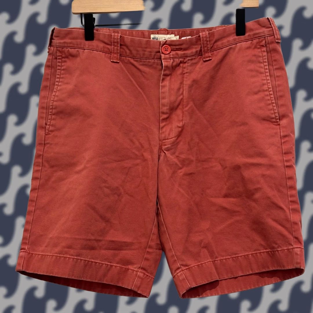 J.Crew J.Crew Chino Shorts 33 Red 9 Inch Inseam 100% Cotton Twill Casual Summer Mens Size US 33 - 1 Thumbnail