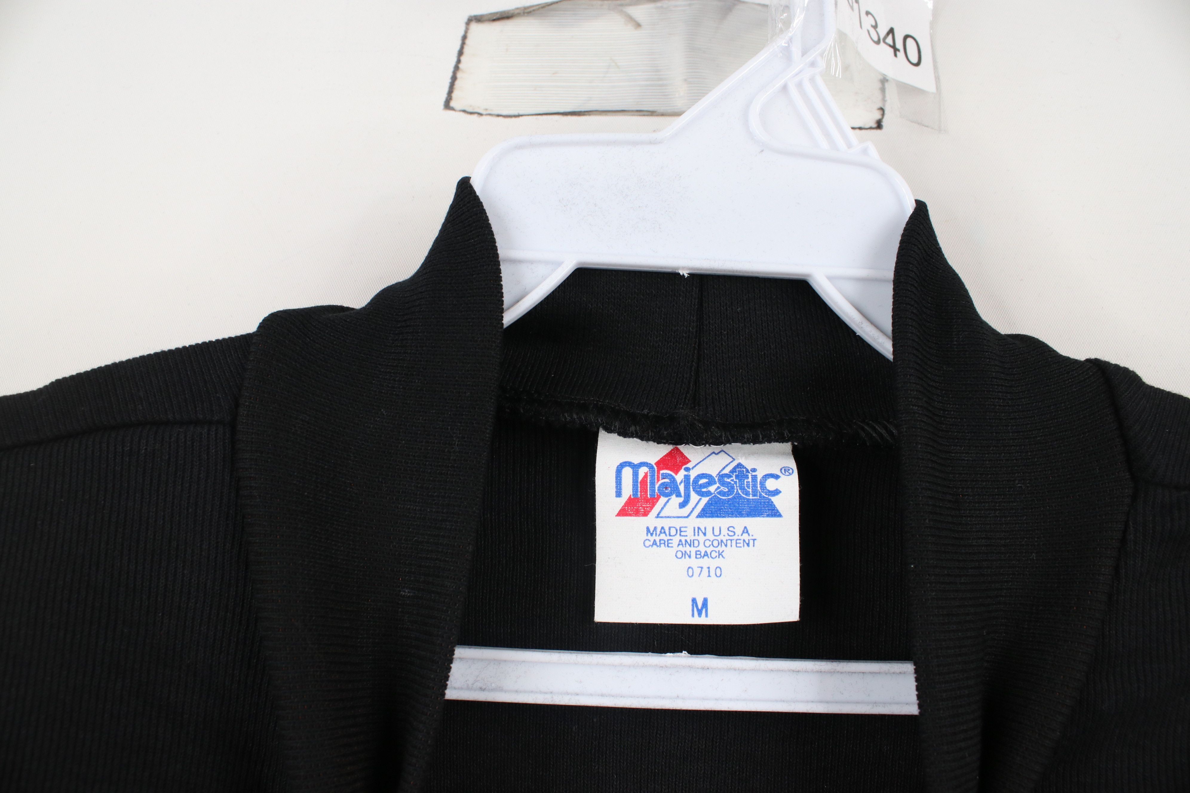 Majestic × Vintage Vintage 90s Majestic Ribbed Knit Mock Neck T-Shirt Black USA Size US M / EU 48-50 / 2 - 4 Thumbnail