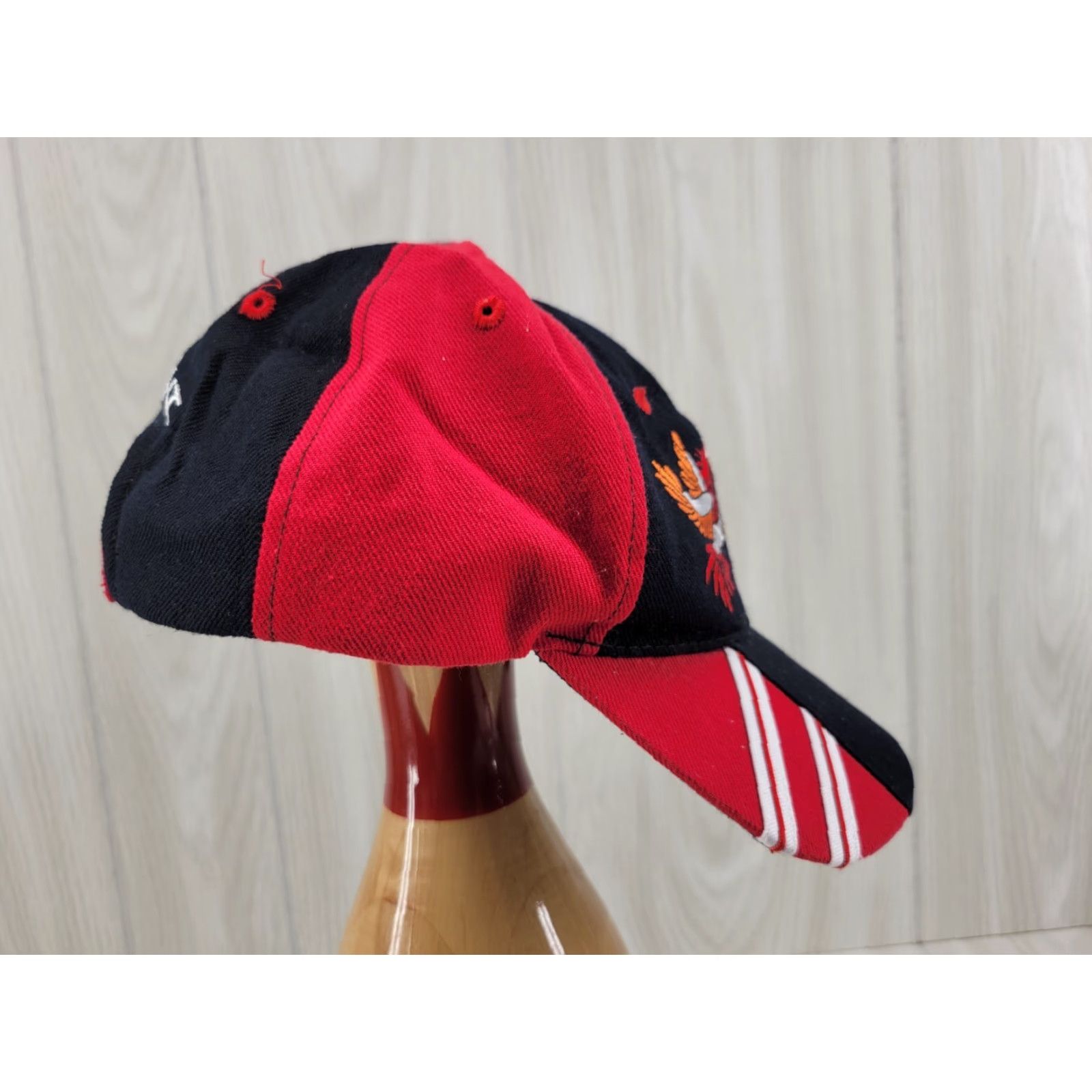 Vintage VINTAGE Roosters Chickens Cock Cartoon Baseball Hat Cap Lid Black Red MLB Strapback Men Adjustable Size Black Mens Hats Size ONE SIZE - 5 Thumbnail