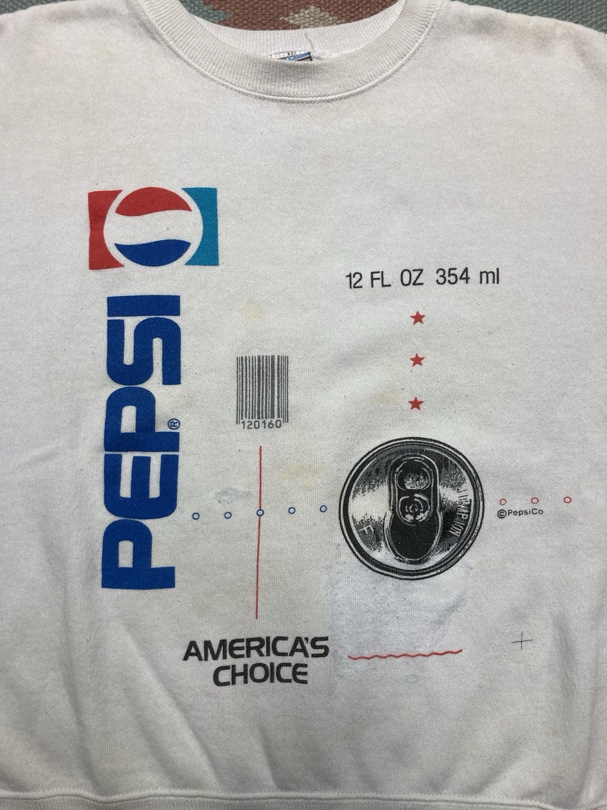 Vintage Vtg 80s sweatshirt Pepsi cola soda drink promo boxy medium Size US M / EU 48-50 / 2 - 3 Thumbnail