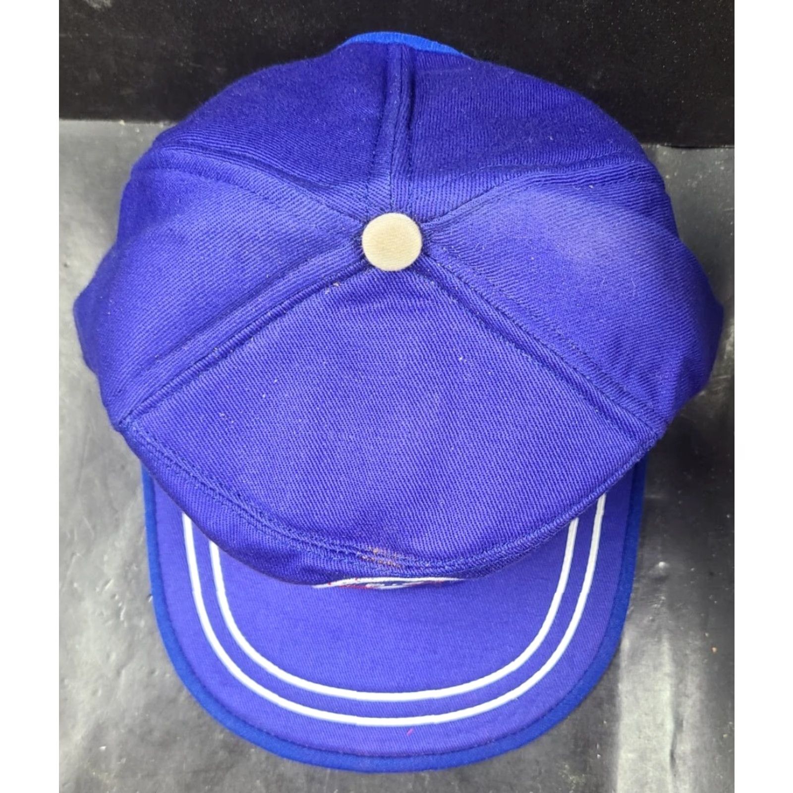 Vintage VINTAGE Kap King Trapper Hat USA Patch Blue/White Adjustable Size Large Men Winter Cap 80s Theme Canvas Cotton Polyester Ear Flap Lined Size ONE SIZE - 4 Thumbnail