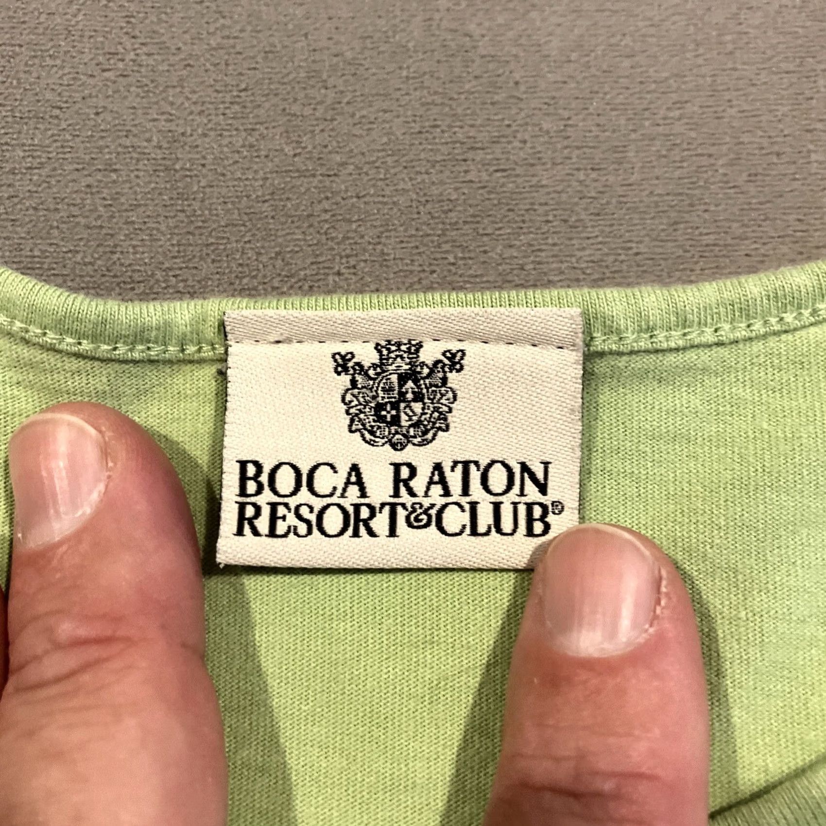 Vintage Boca Raton Beach Club & Resort Embroidered Short Sleeve T Shirt L Green Women Men? Size L / US 10 / IT 46 - 3 Thumbnail