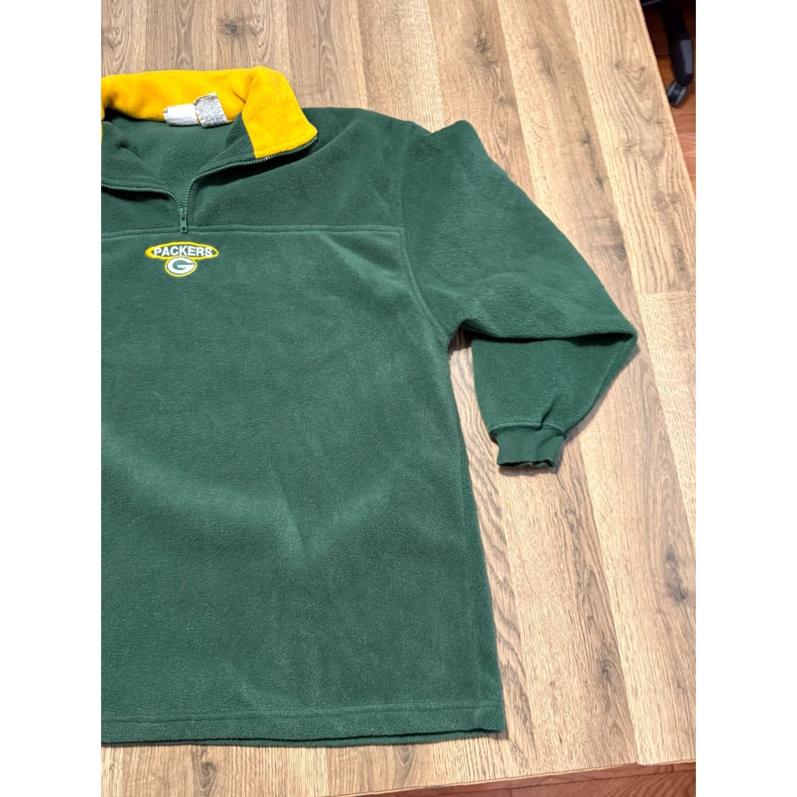 Vintage The Edge Sweater Men's XL Green Yellow Green Bay Packers Pullover 1/4 Zip Fleece Regular Knit Style Long Sleeve 1/4 Zip Logo Pu llover Size US XL / EU 56 / 4 - 4 Thumbnail