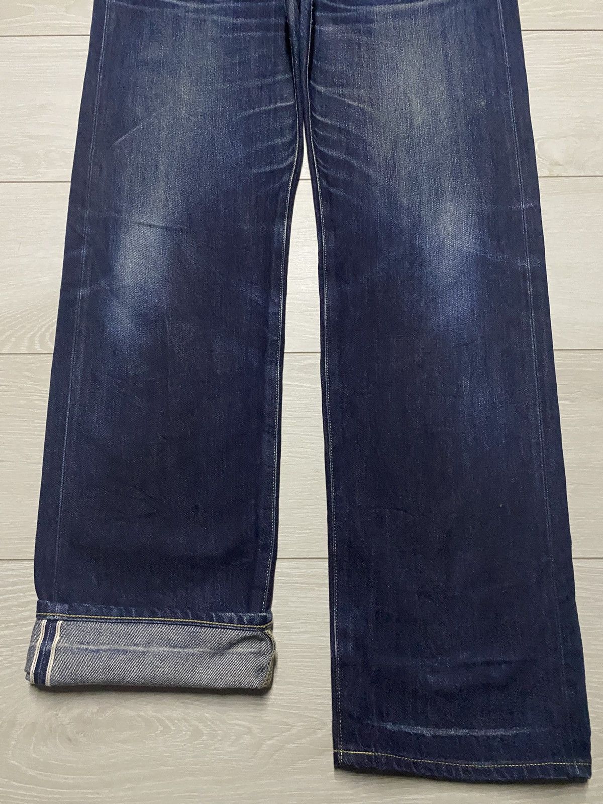 Undercover × Uniqlo Uniqlo Selvedge Blue Whisker Fade Wash Distressed Jeans Size US 37 - 5 Thumbnail