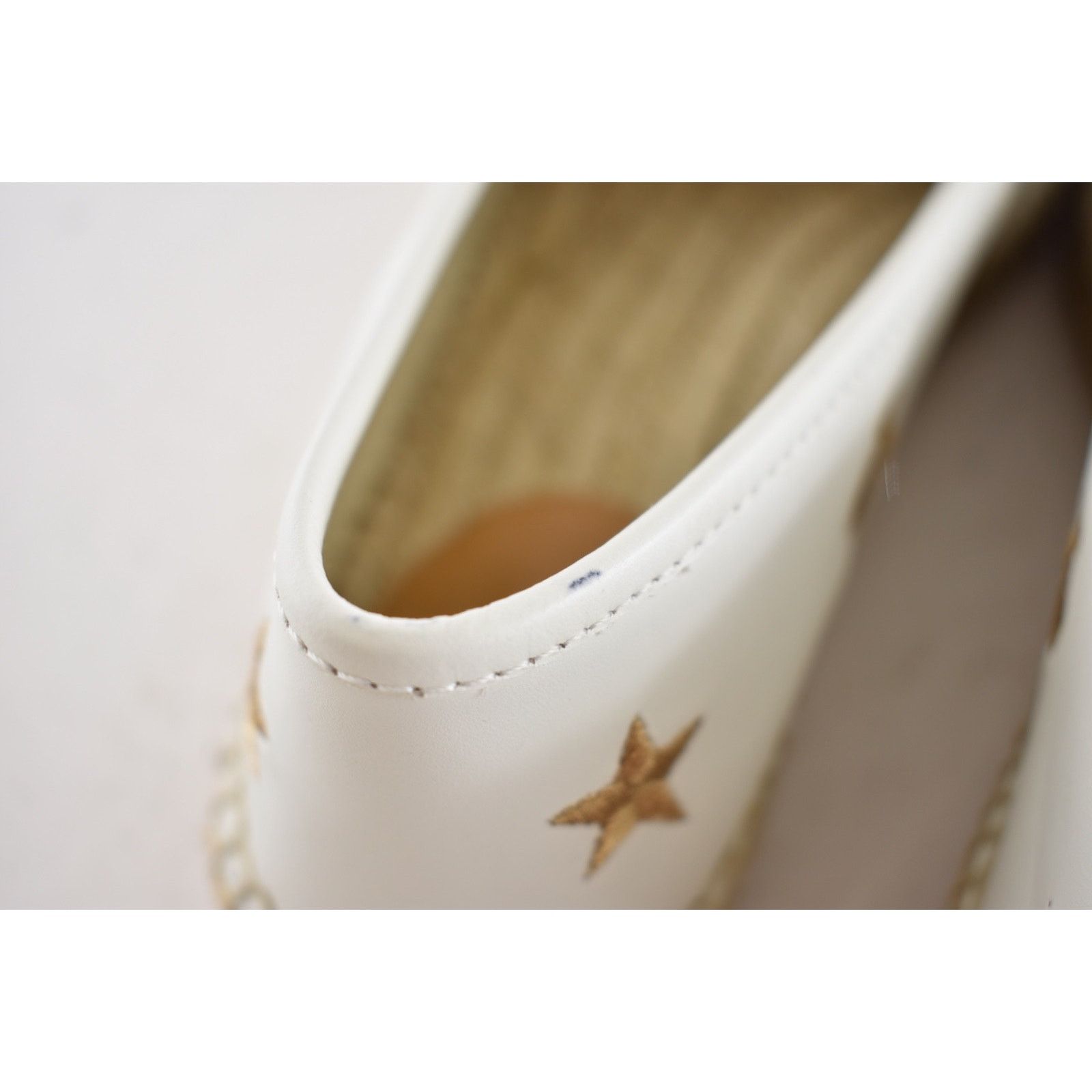 Gucci Gucci Pilar White Leather Gold Bee Star Embroidered Logo Size US 7 / IT 37 - 14 Thumbnail