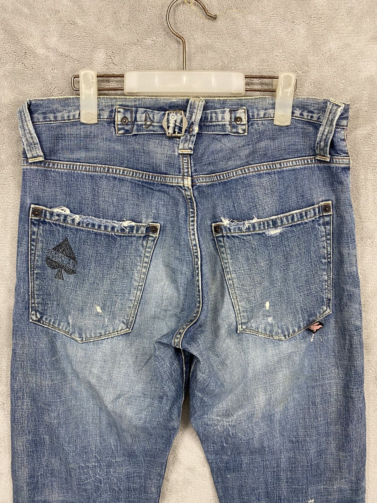 If Six Was Nine RIPPED🔥RNA SLANG DISTRESSED DENIM UNDERCOVER DESIGN JEANS Size US 32 / EU 48 - 12 Thumbnail