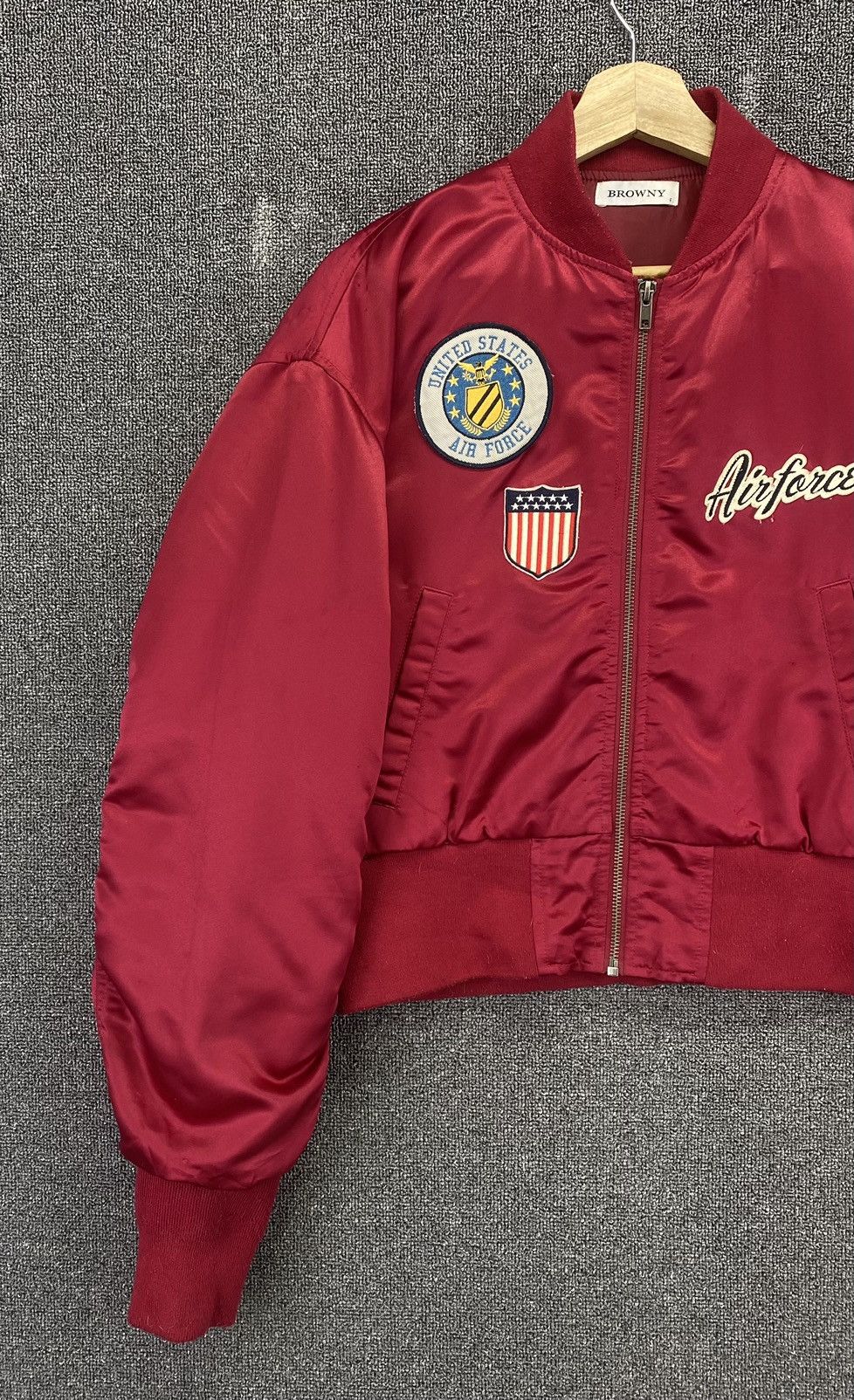 Japanese Brand Vintage Browny U.S Air Force Military Red Bomber Jacket Size M / US 6-8 / IT 42-44 - 3 Thumbnail