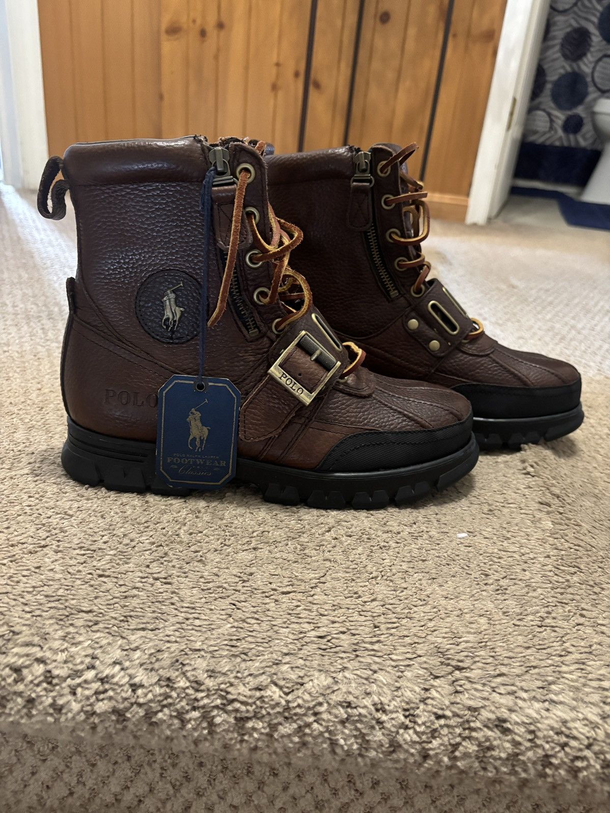 Polo Ralph Lauren Brown leather polo boots Size US 7 / EU 40 - 1 Thumbnail
