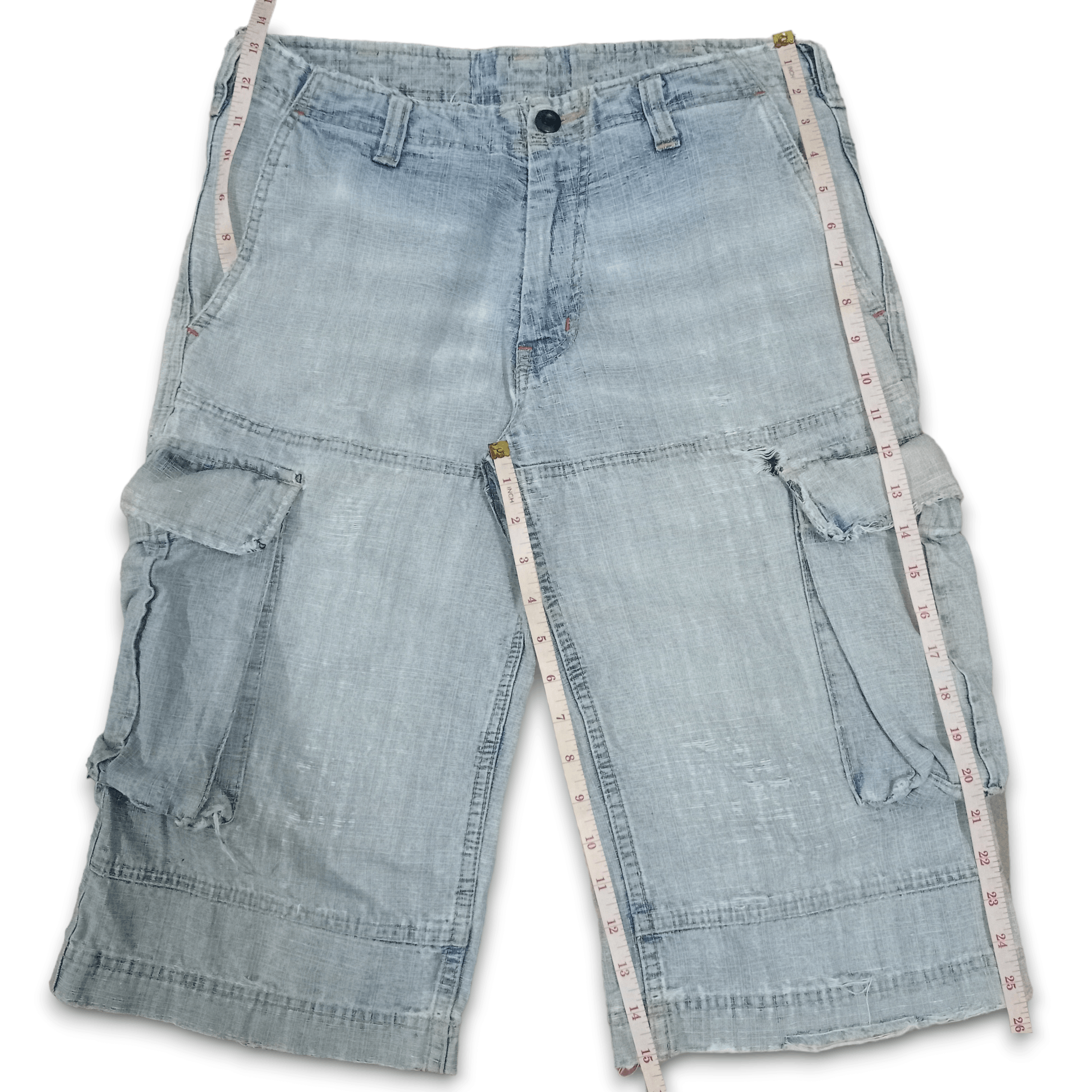 Japanese Brand × Twenty Vintage TWENTY Baggy Distressed Cargo Jeans Shorts Jorts Size US 31 - 10 Thumbnail