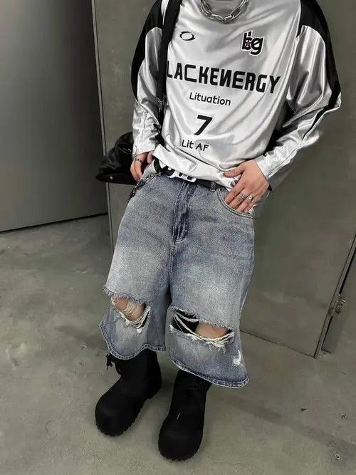 Japanese Brand Ripped Jorts Jeans Streetwear Size US 32 / EU 48 - 3 Thumbnail