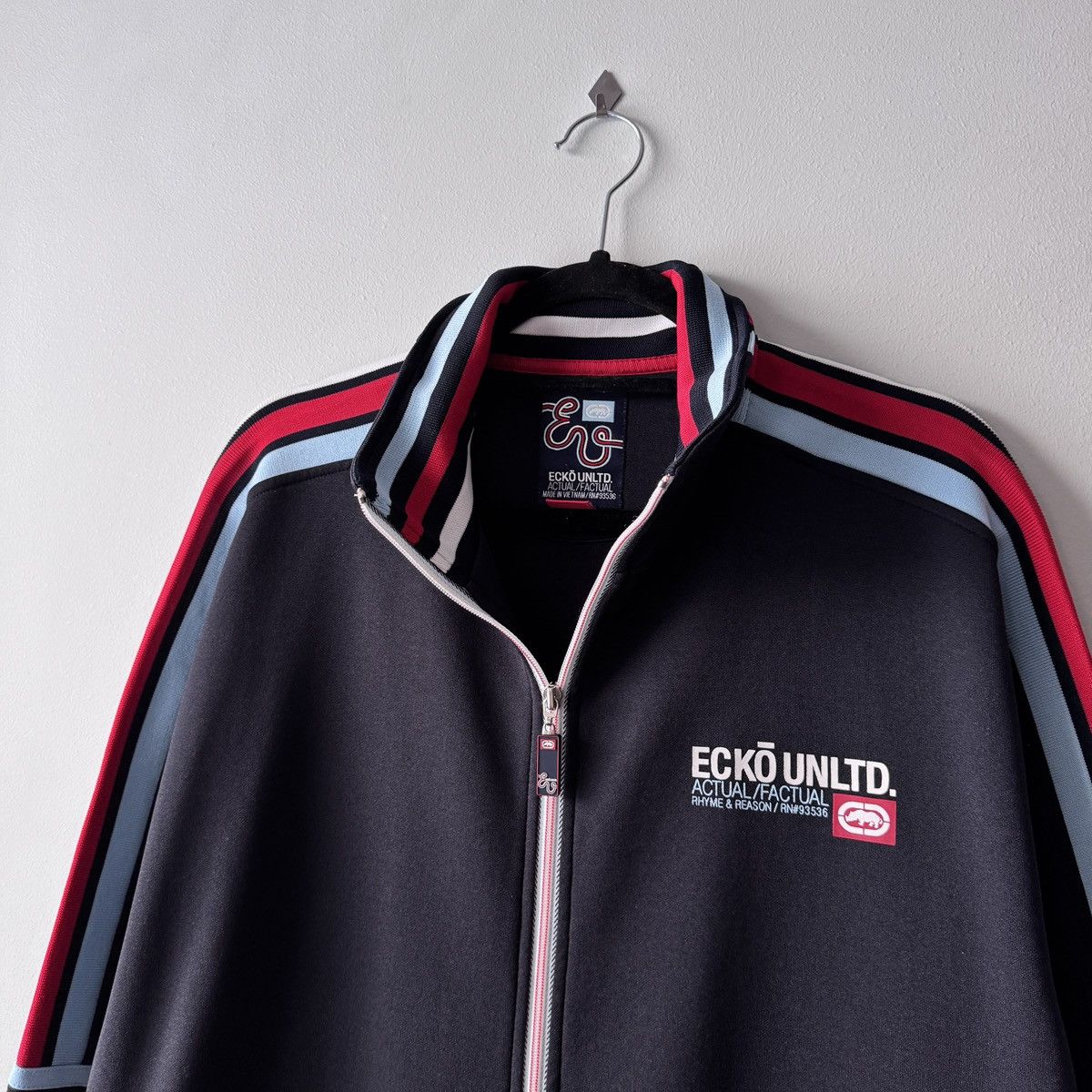 Ecko Unltd. Ecko Unltd. Track Jacket Size L Navy with Red Blue Stripes Size US L / EU 52-54 / 3 - 2 Thumbnail