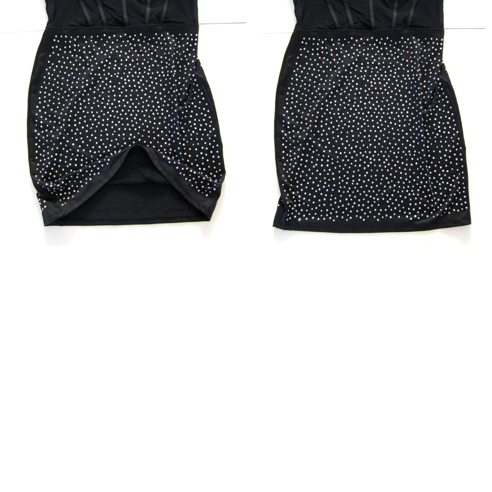 Vintage Blashe Black Diamond Stretch Underwire Spaghetti Strap Bodycon Dress Medium Size M / US 6-8 / IT 42-44 - 8 Thumbnail