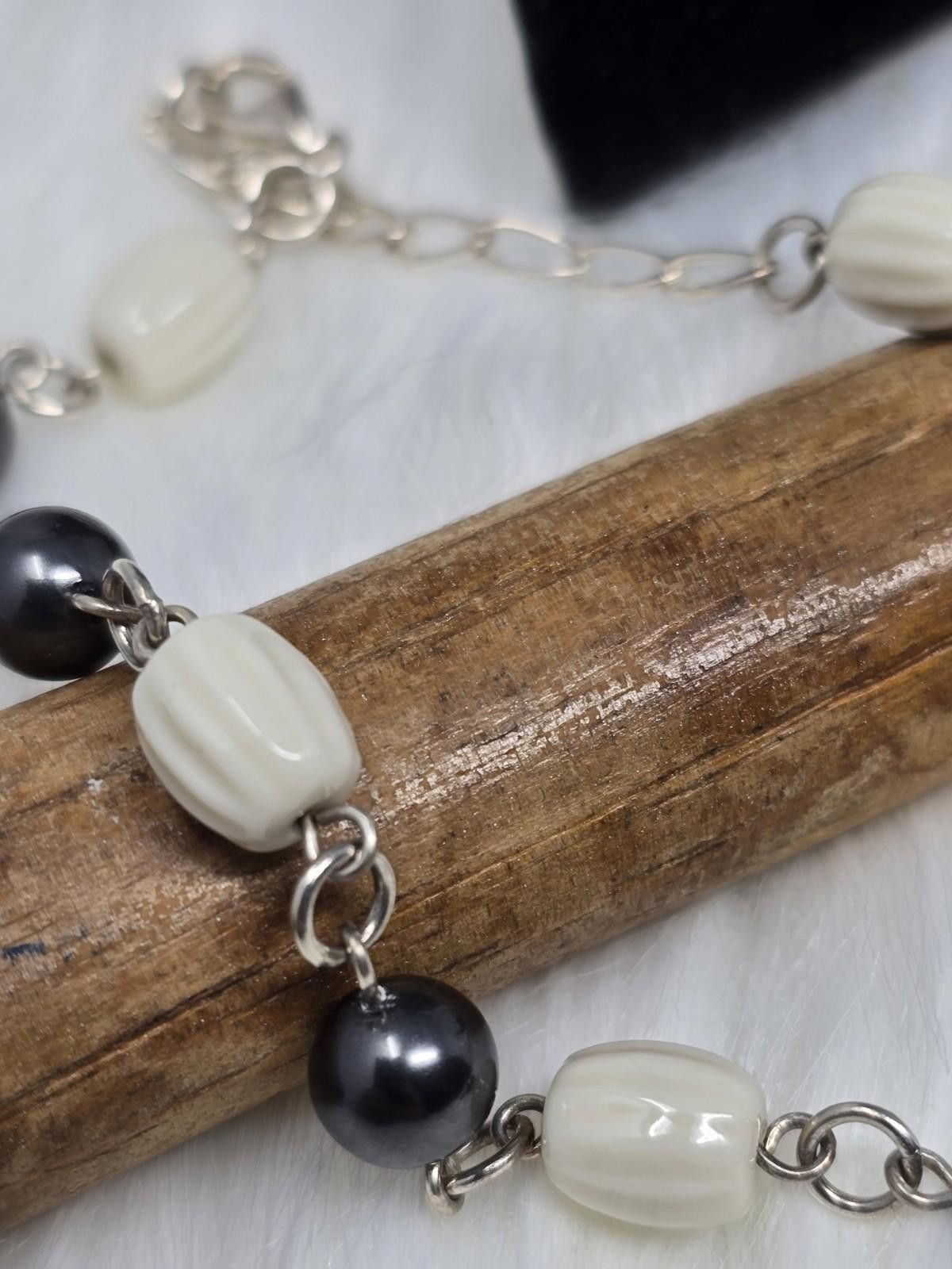Other Lenox 925 Sterling Black White Bead Necklace 18.75" Size ONE SIZE - 7 Thumbnail