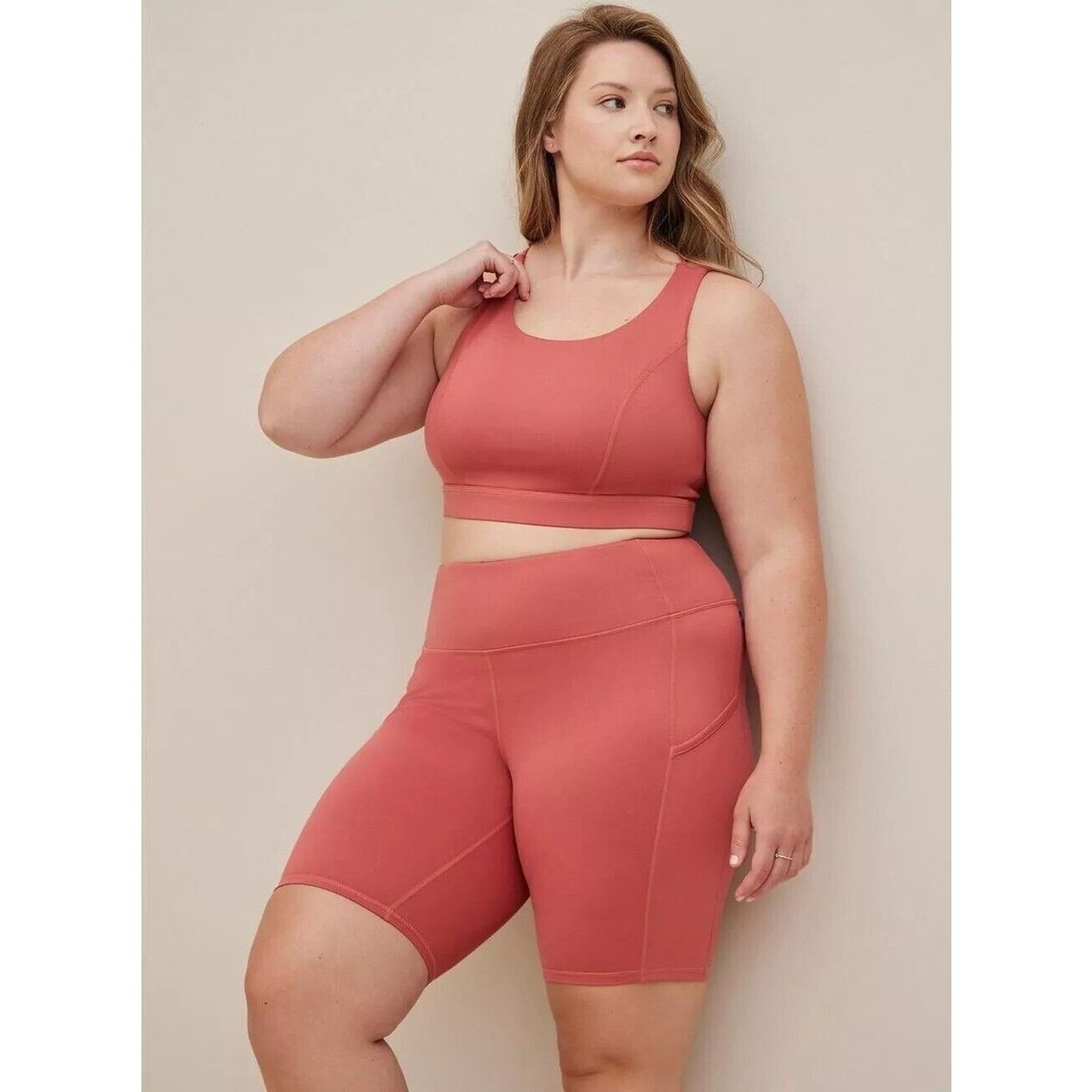 Other Torrid 0 L 12 Happy Camper Super Soft Pink Bike Shorts Size 34" / US 12 / IT 48 - 4 Thumbnail