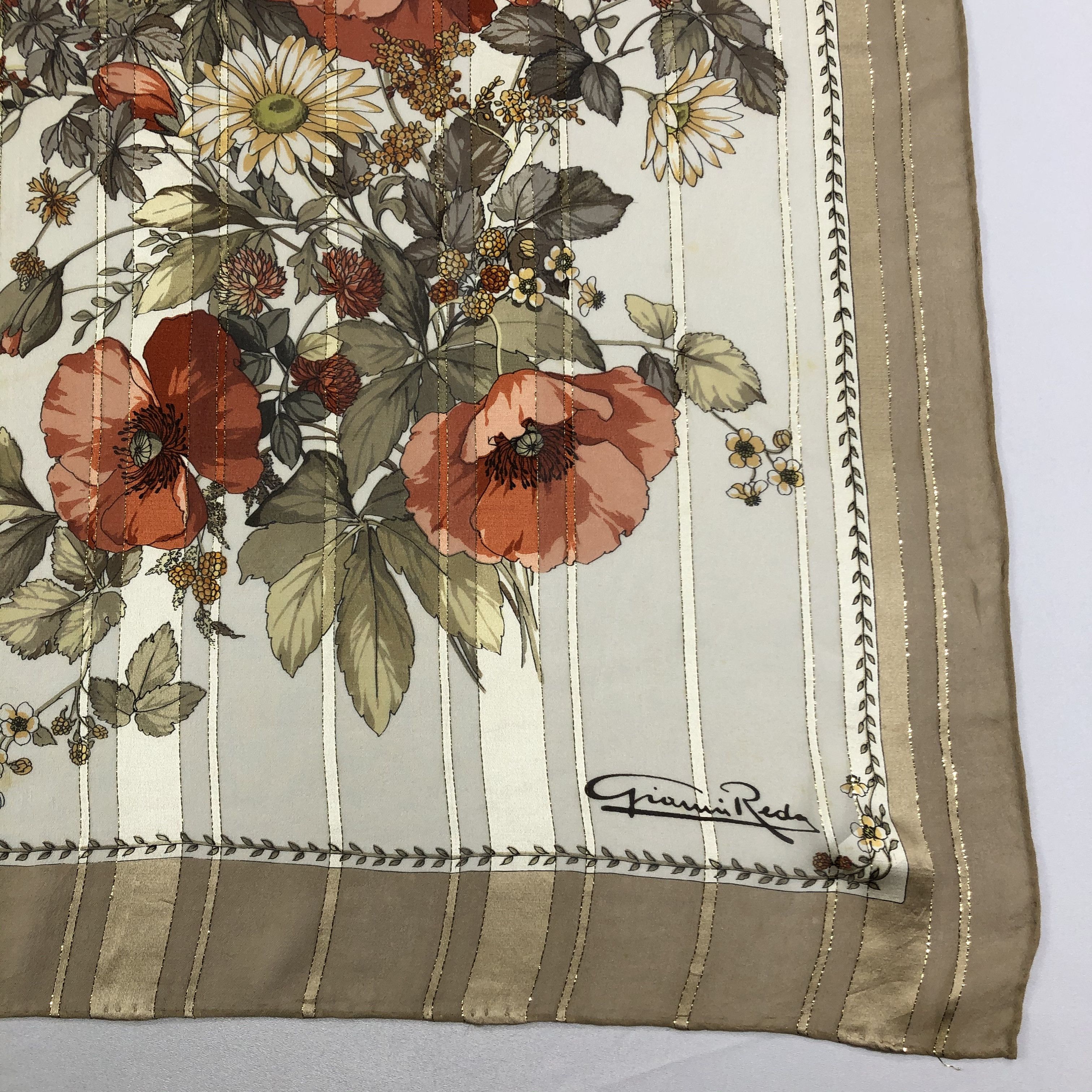 Vintage Vintage Gianni Reda Silk Scarf Size ONE SIZE - 3 Thumbnail