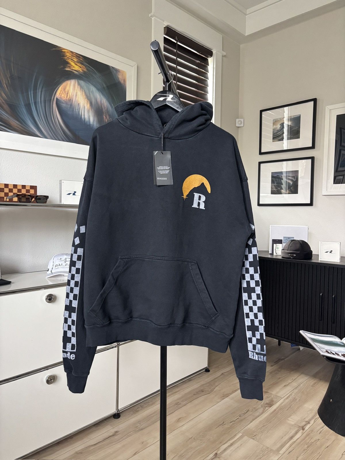 Rhude RHUDE | MOONLIGHT LOGO HOODIE BLACK Size US M / EU 48-50 / 2 - 3 Thumbnail