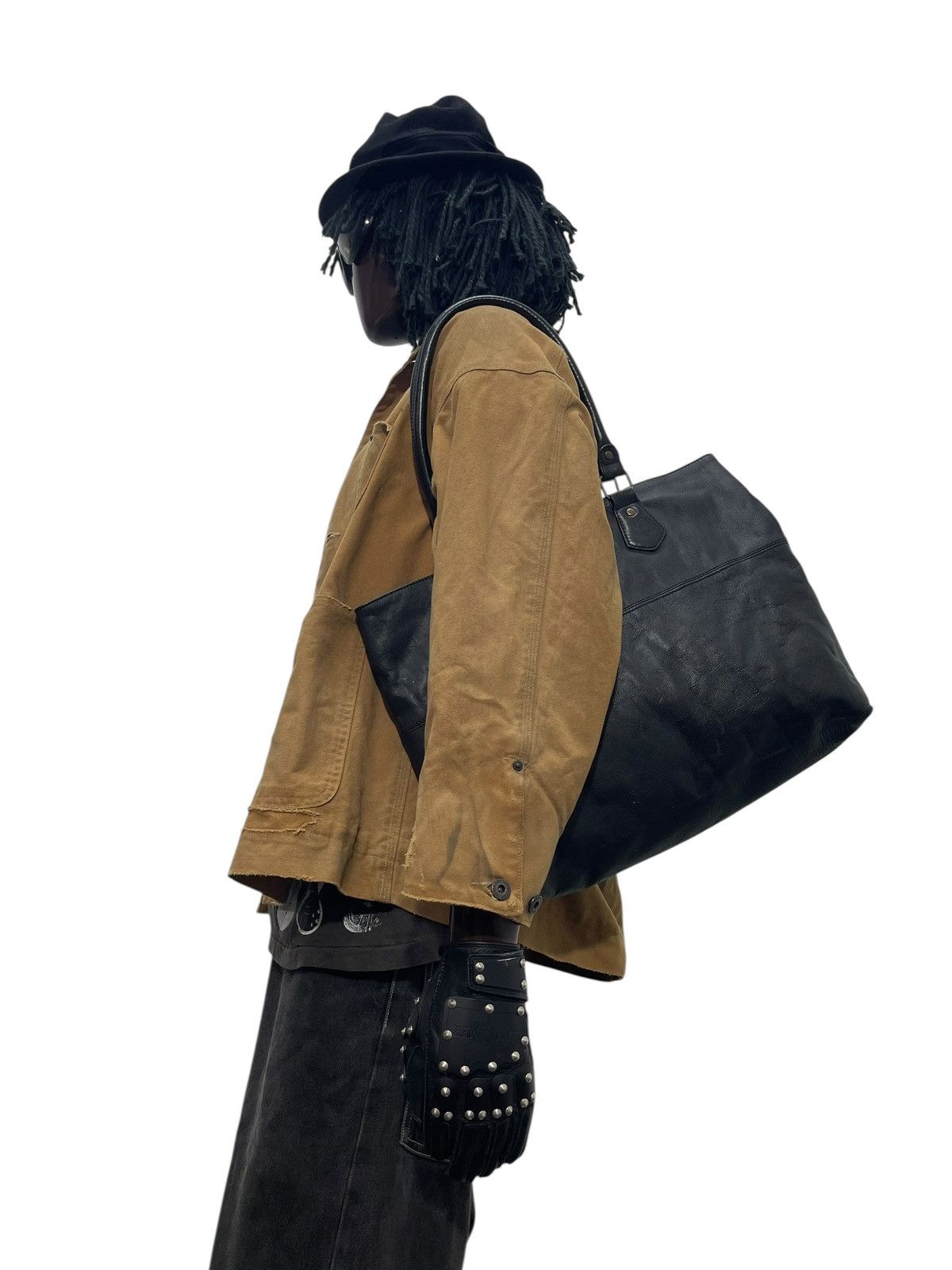 Leather Full Leather Ships Jet Blue Tote Shoulder Bag 1🟩2 Size ONE SIZE - 2 Thumbnail