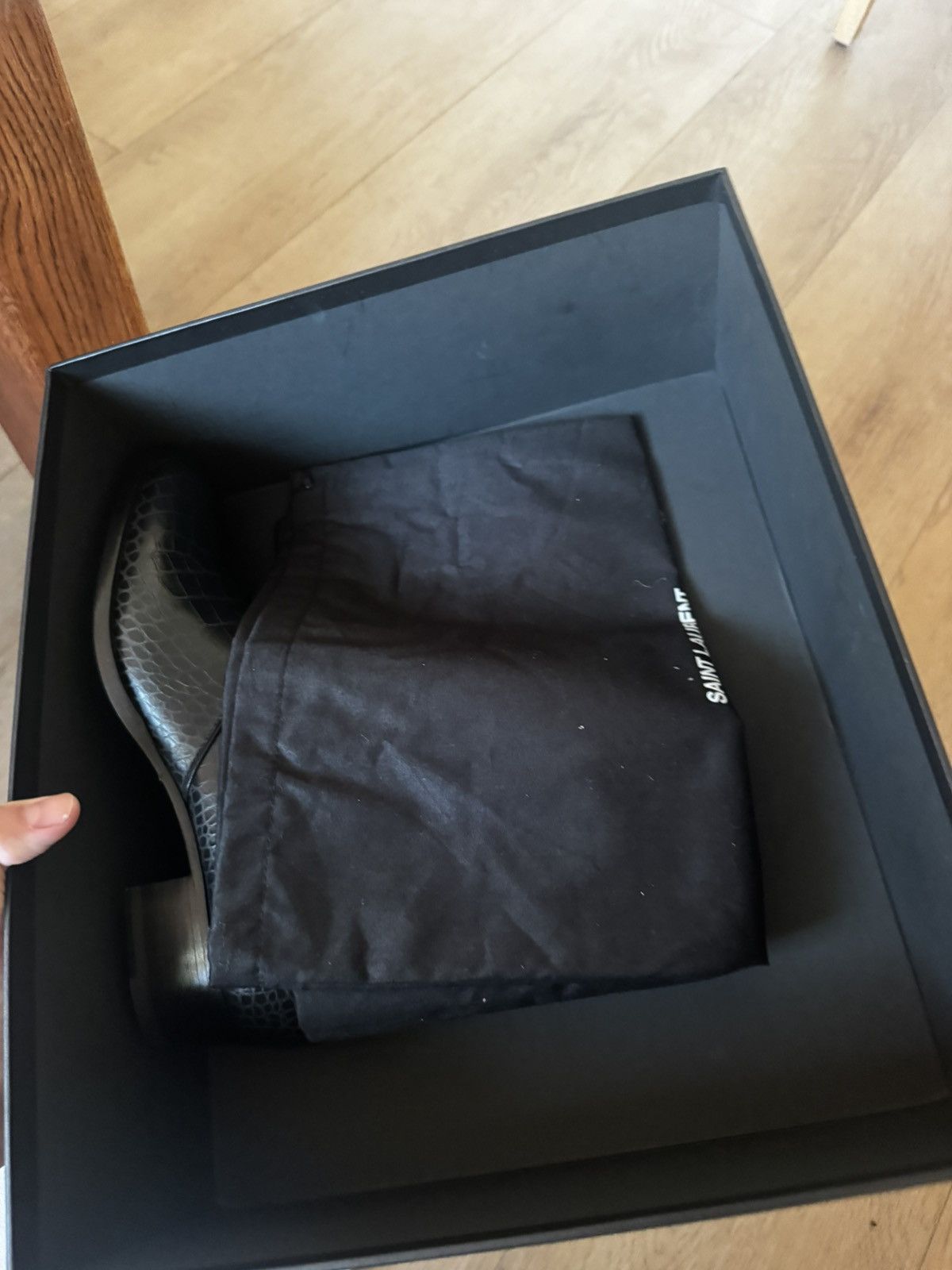Saint Laurent Paris New Hedi Croc Embossed Wyatts Size US 8 / EU 41 - 3 Thumbnail