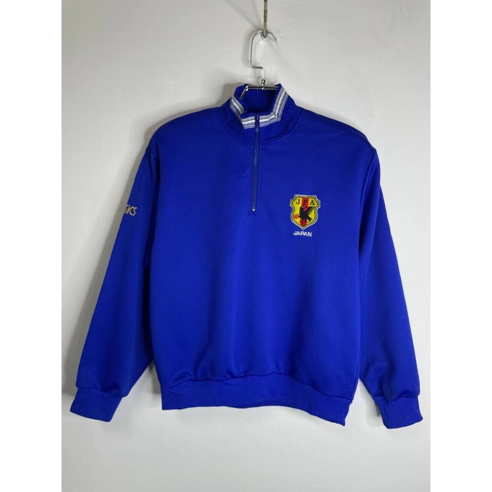 Asics × Vintage Asics Japan National Team Quarter Zip Sweatshirt Pullover Size US S / EU 44-46 / 1 - 1 Thumbnail