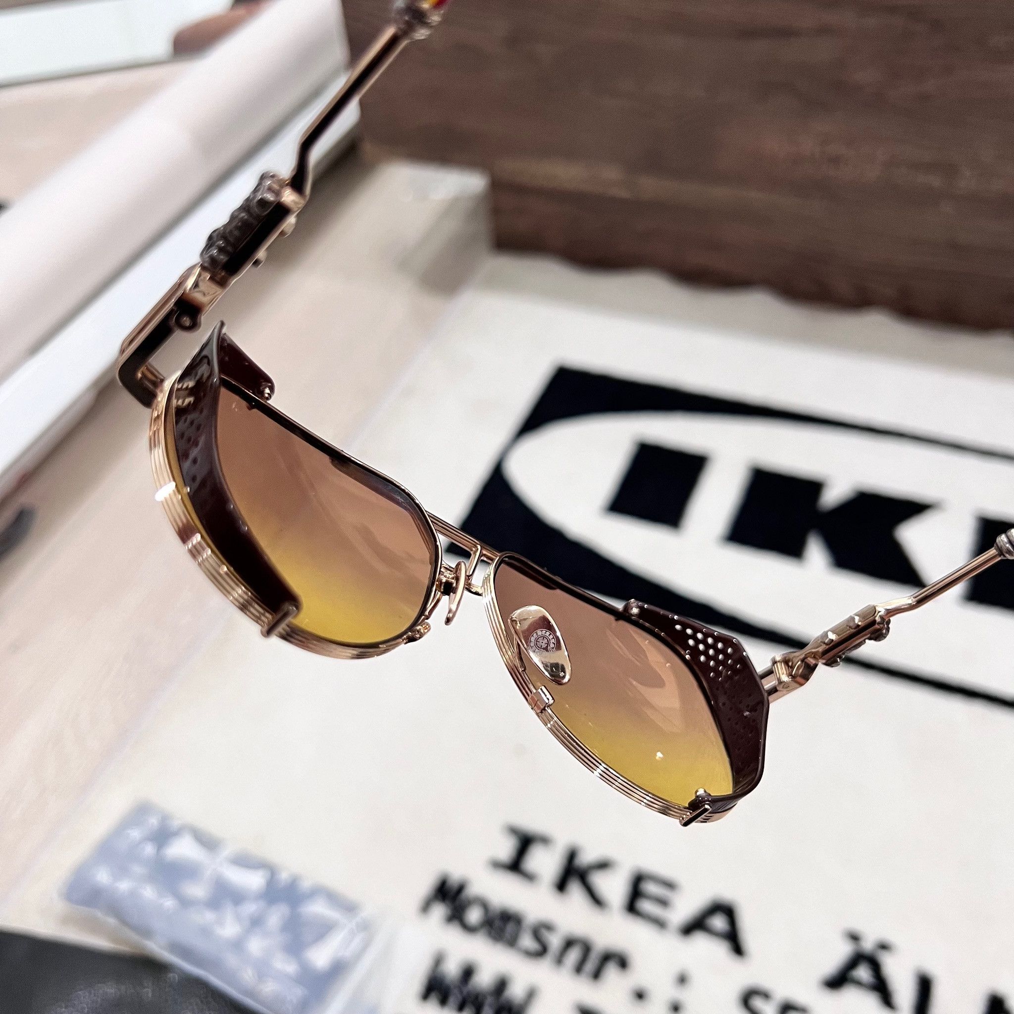 Chrome Hearts CHROME HEARTS TEE Filigree Side Shield Aviator Sunglasses Size ONE SIZE - 7 Thumbnail