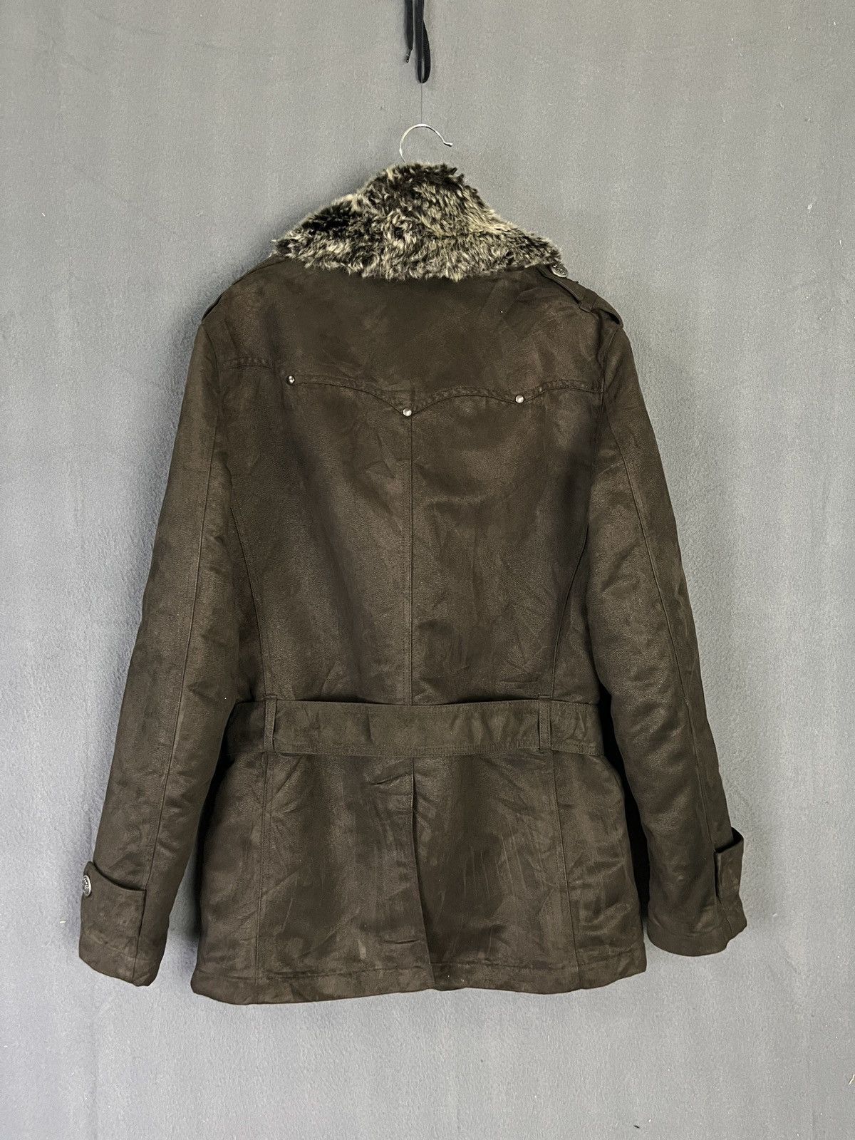 If Six Was Nine × Japanese Brand × Mossimo Mossimo Sport Faux Fur Collar Belted Jacket Military Style Size US M / EU 48-50 / 2 - 2 Thumbnail