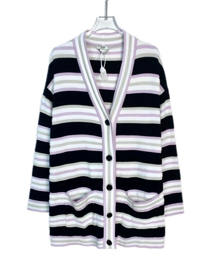 Fendi Fendi Striped Colorblock Knit Cardigan Size US S / EU 44-46 / 1 - 1 Thumbnail