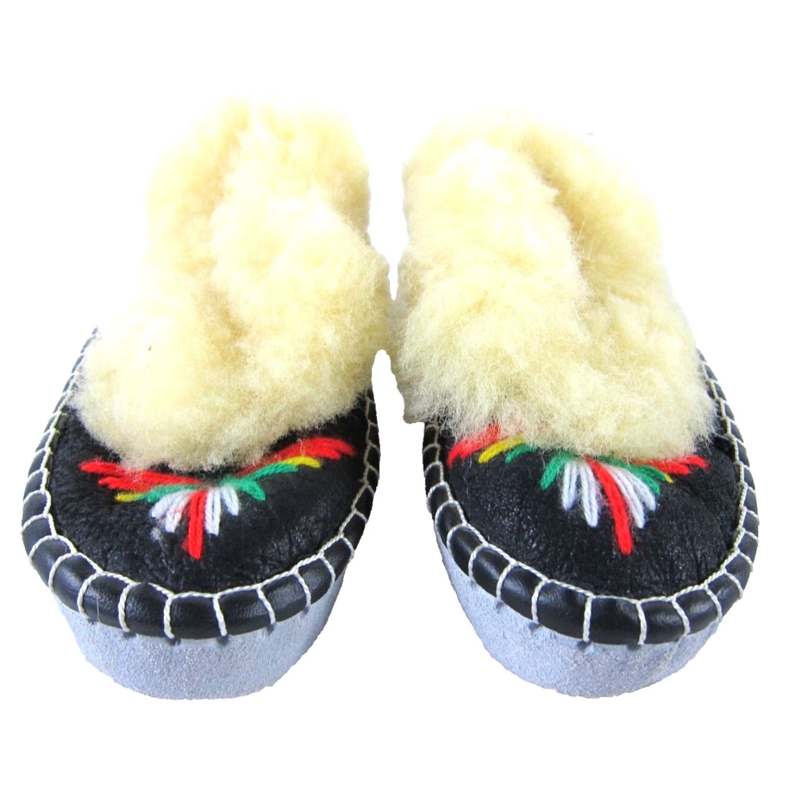 Vintage VINTAGE Handmade Black Leather Real Fur Lined Moccasin Shoe Women 6 Size 28" / US 6 / IT 42 - 4 Thumbnail