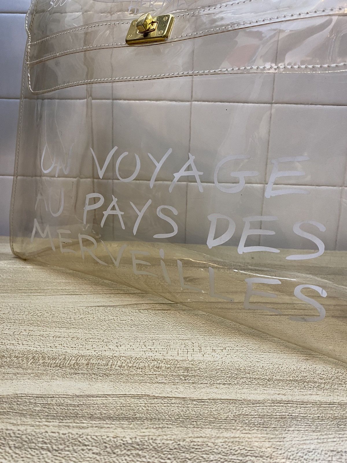 Designer × Hermes × Vintage HERMES Vinyl Kelly Beach Hand Bag Clear vintage 1997 Size ONE SIZE - 6 Thumbnail