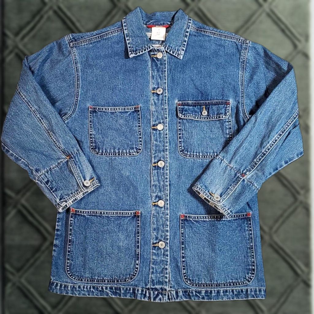 ESPIRIT VINTAGE Espirit Jacket Unisex Adults S Blue Denim Coat Workwear 90s Classic Size 28" / US 6 / IT 42 - 1 Thumbnail