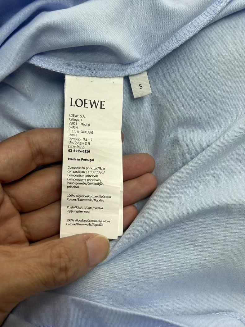 Loewe LOEWE Blue short sleeve with embossed logo on the collar a Size S / US 4 / IT 40 - 4 Thumbnail