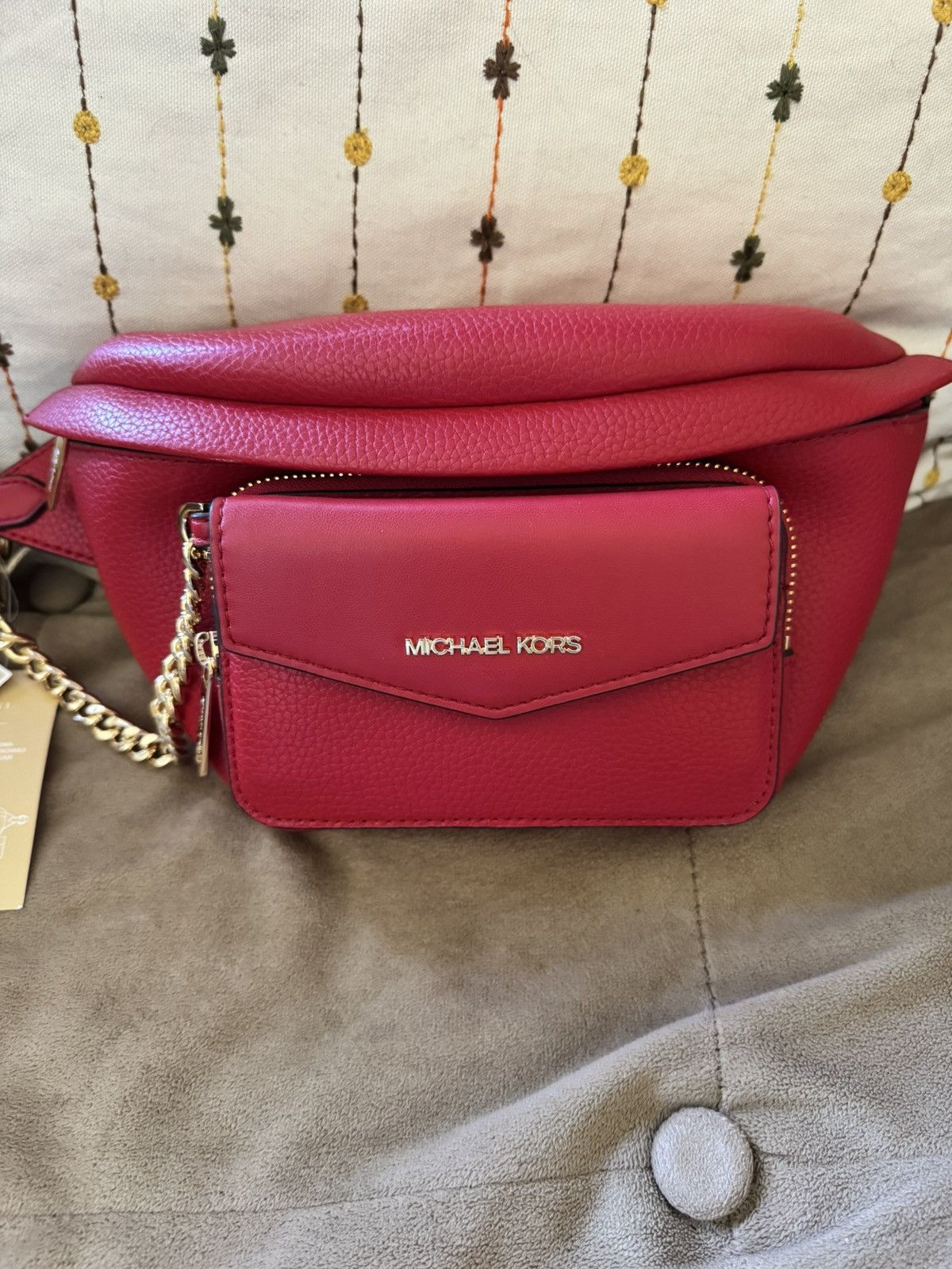 Michael Kors Michael Kors Red Leather Crossbody Belt Bag Size ONE SIZE - 3 Thumbnail