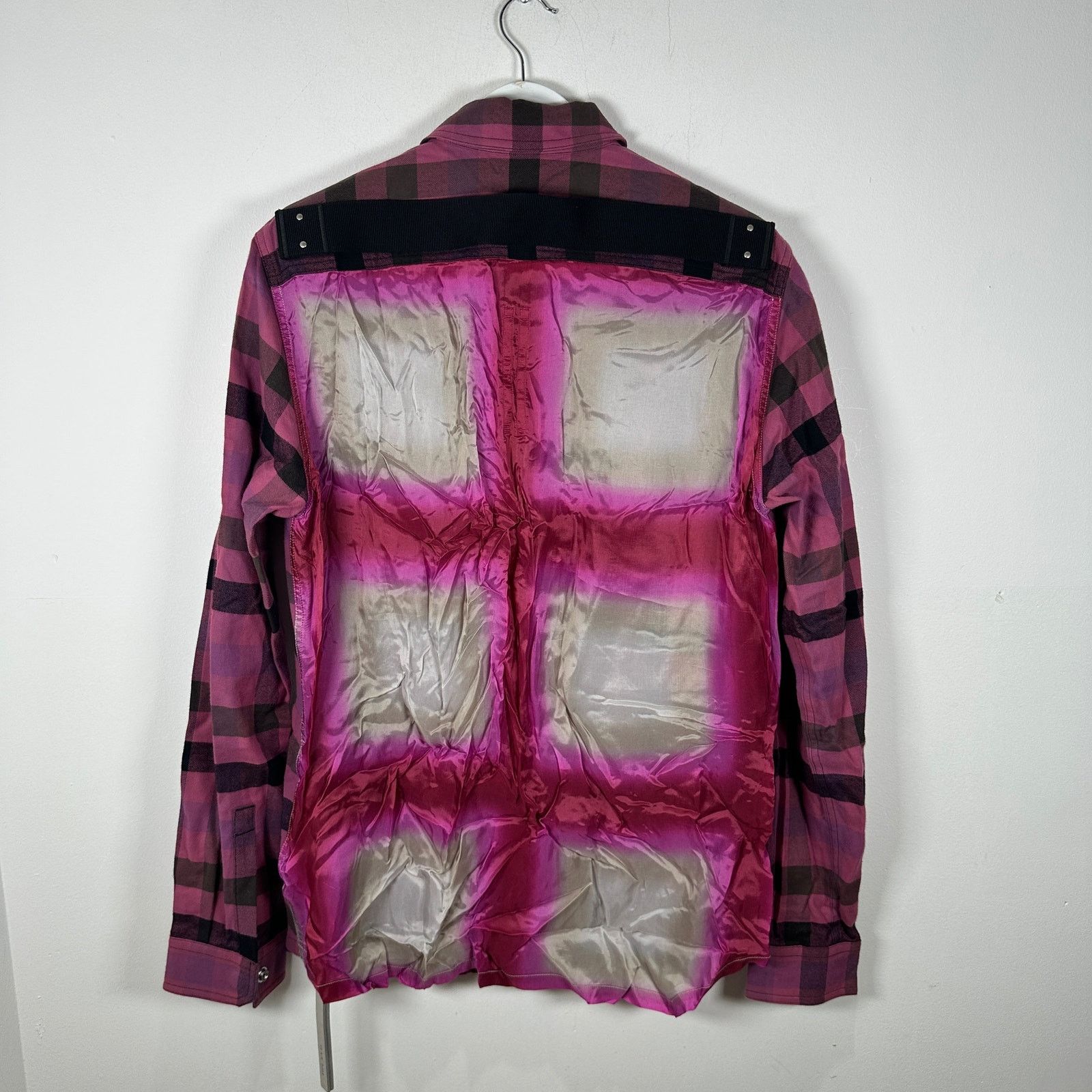 Rick Owens Rick Owens Hot Pink / Fuchsia Plaid Flannel Size 48 Size US M / EU 48-50 / 2 - 2 Thumbnail