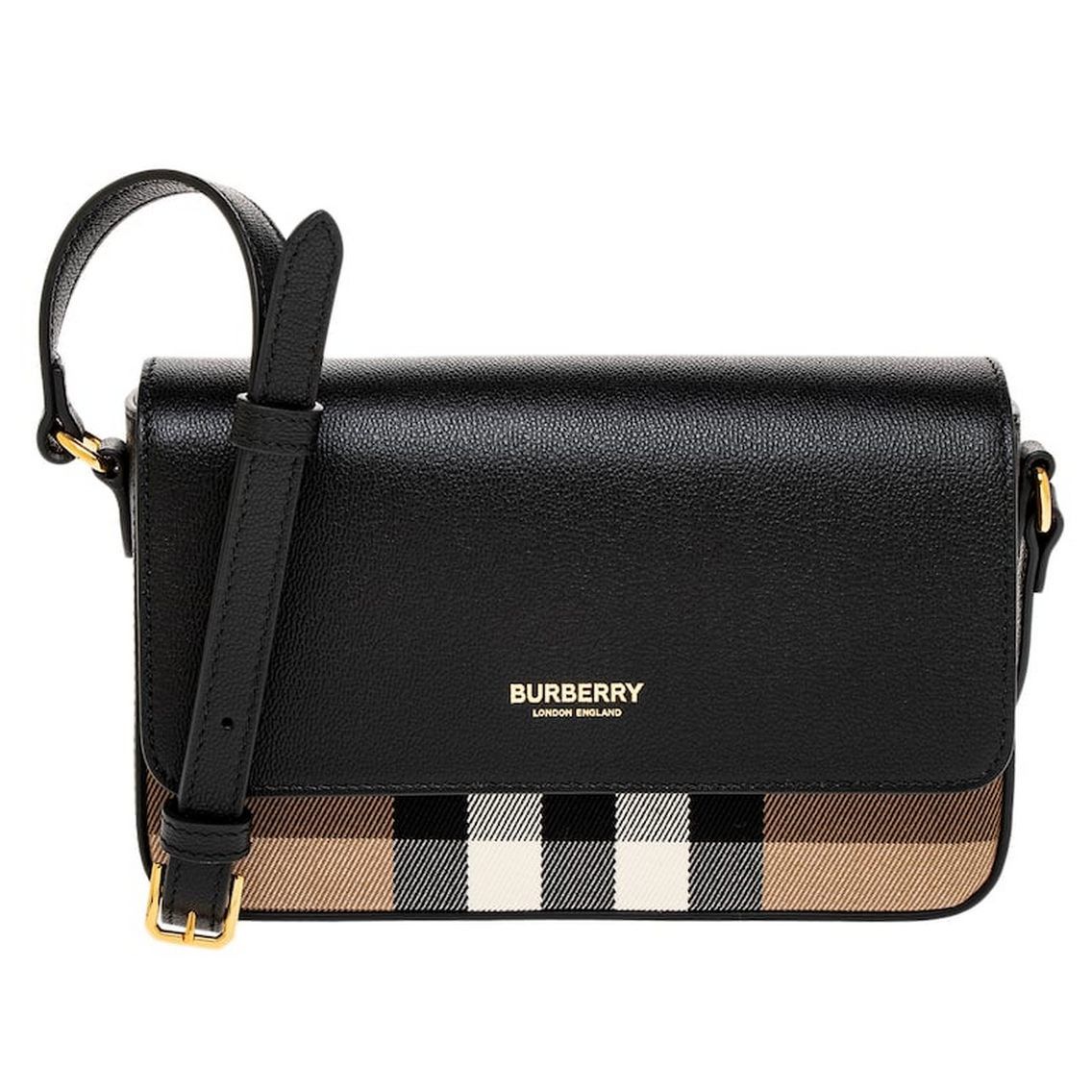 Burberry BURBERRY Hampshire black check leather crossbody bag Size ONE SIZE - 1 Thumbnail