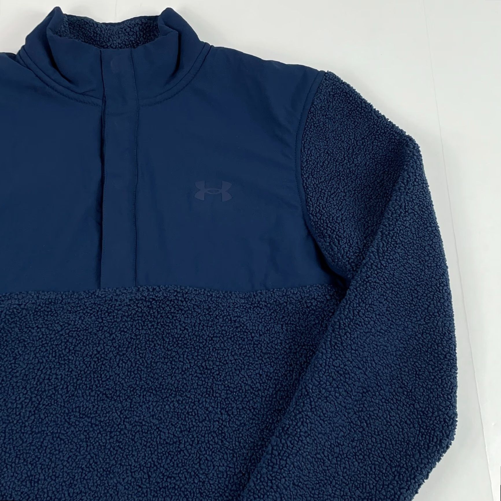 Under Armour Under Armour Sweater Mens Small Blue Sherpa Fleece 1/4 Snap Pullover Golf Golfer Shirt Size US S / EU 44-46 / 1 - 3 Thumbnail