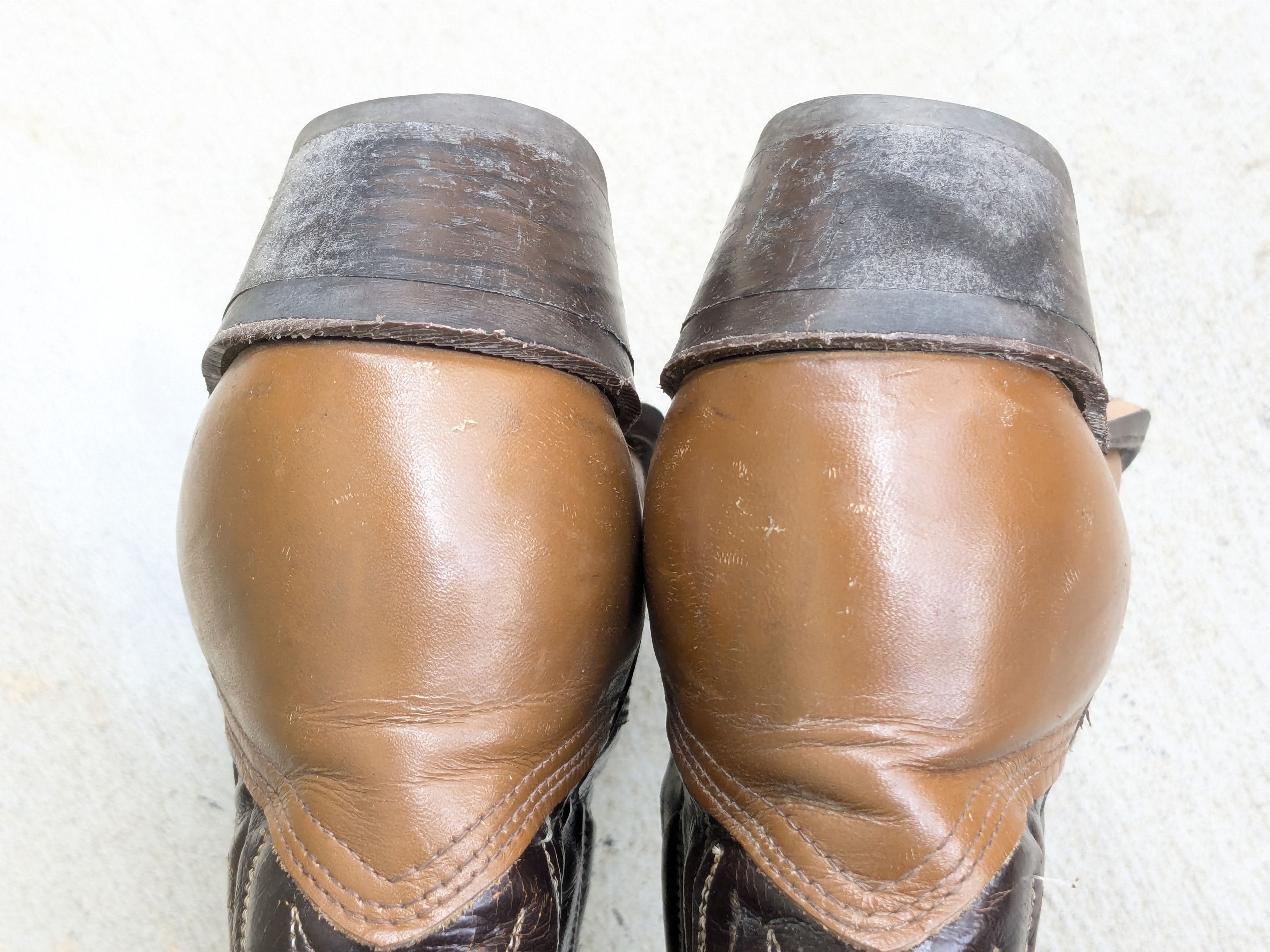 Genuine Leather Texas Cowboy Boots Brown Tan 9.5 D Leather Tan Size US 9.5 / EU 42-43 - 15 Thumbnail