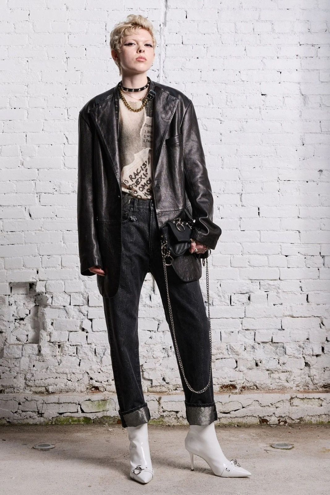 R13 Belt Collar Leather Jacket Small Size S / US 4 / IT 40 - 5 Thumbnail